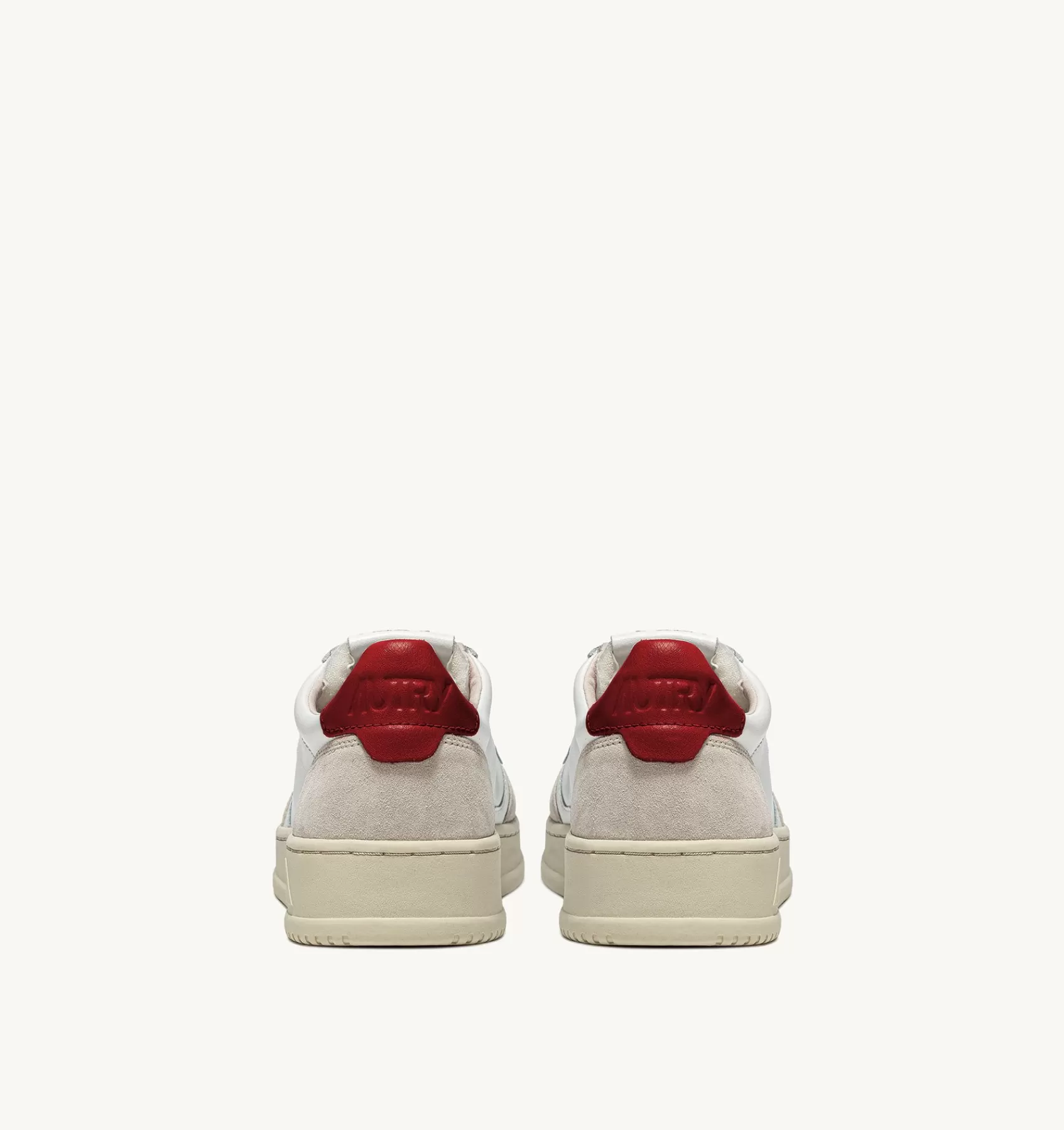 Männer AUTRY Sneakers Medalist Low Aus Wildleder Und Weissem Leder Mit Rot