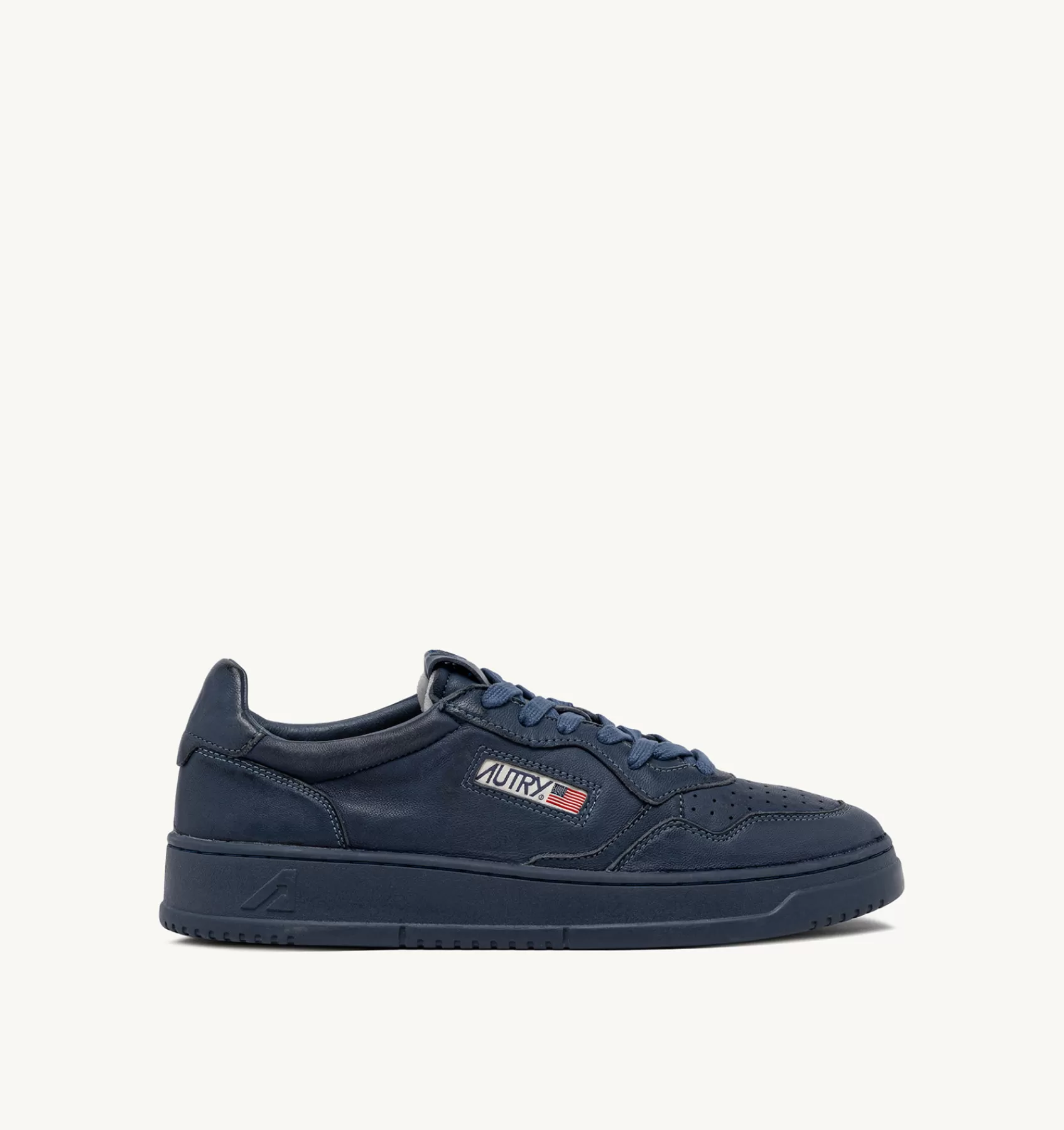 Männer AUTRY Sneakers Medalist Low Aus Ziegenleder In Dunklem Denim