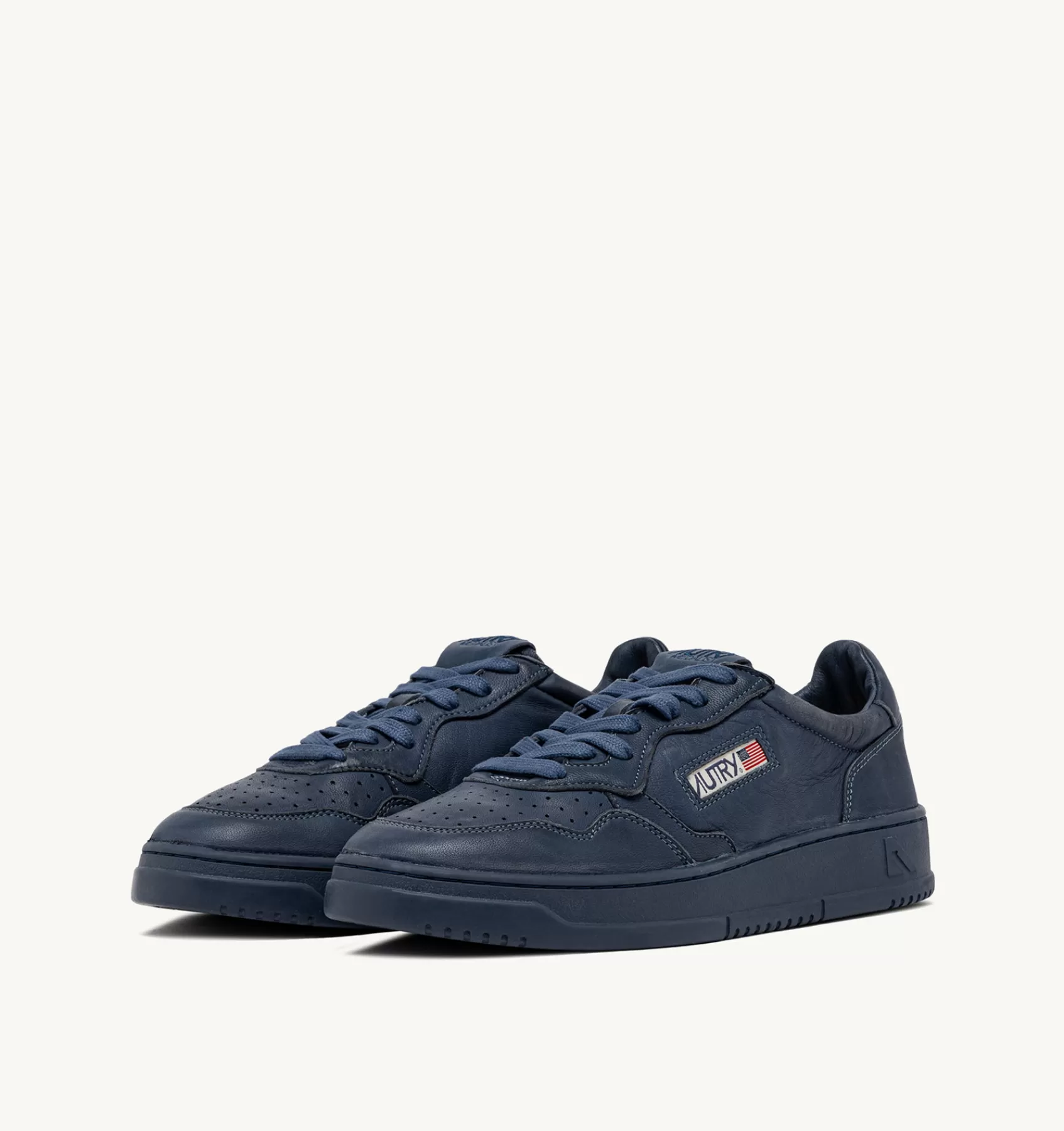 Männer AUTRY Sneakers Medalist Low Aus Ziegenleder In Dunklem Denim