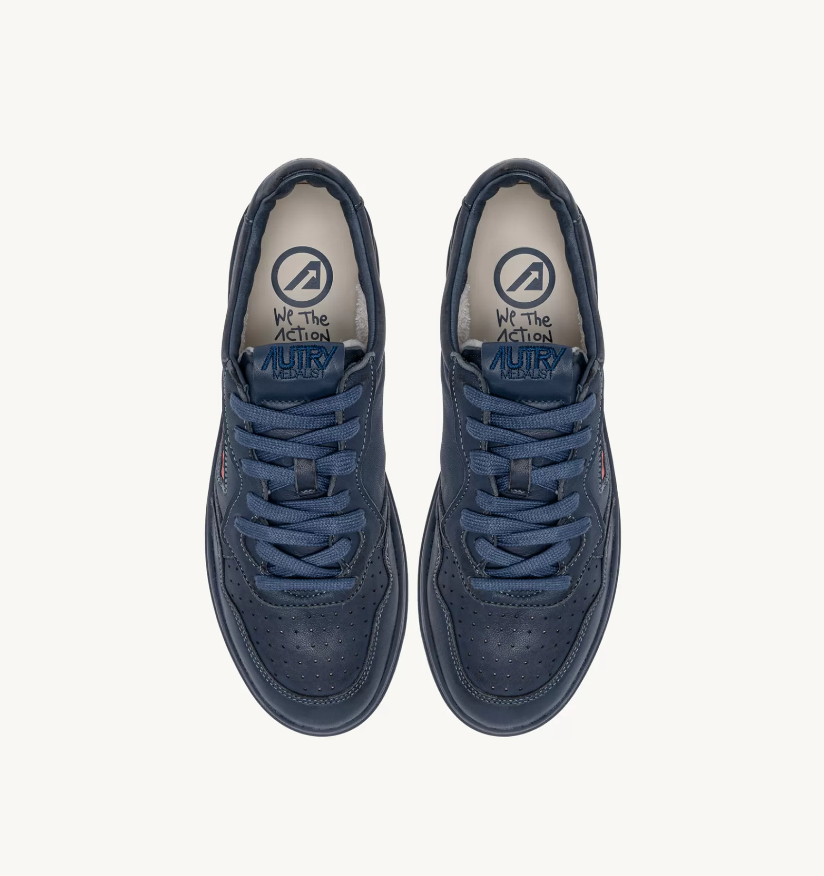 Männer AUTRY Sneakers Medalist Low Aus Ziegenleder In Dunklem Denim