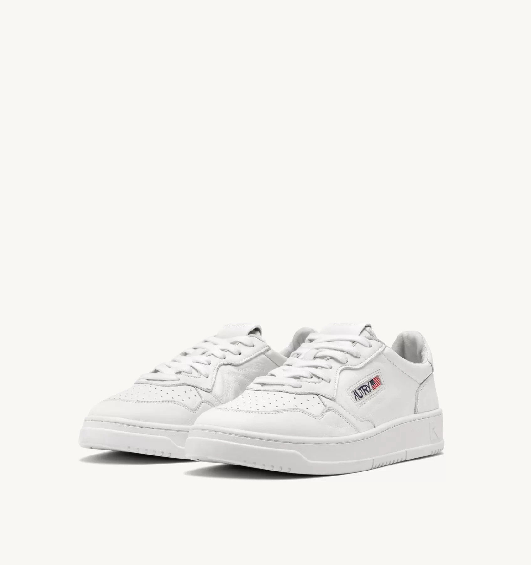 Männer AUTRY Sneakers Medalist Low Aus Ziegenleder In Optical White