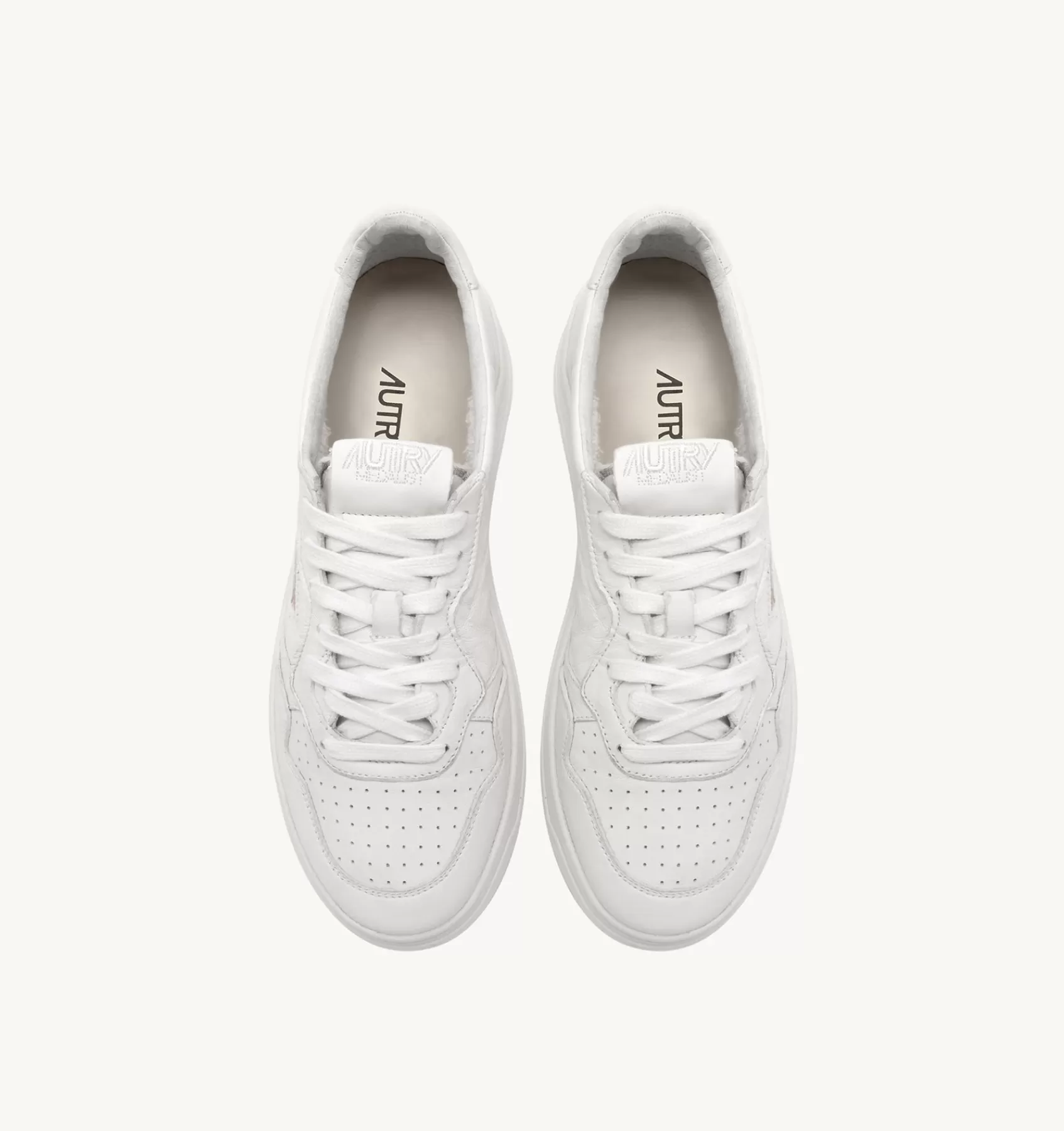 Männer AUTRY Sneakers Medalist Low Aus Ziegenleder In Optical White