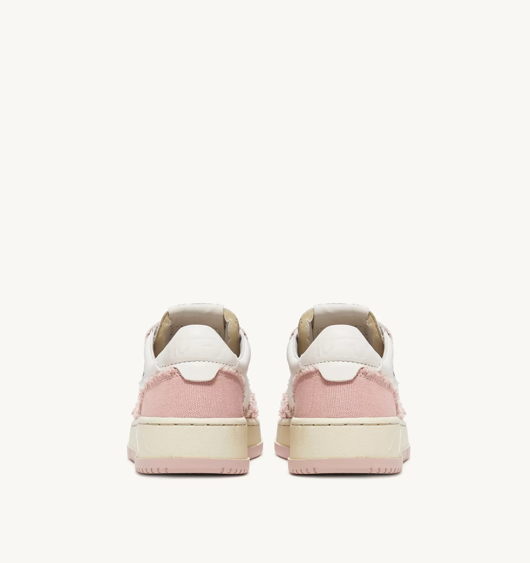 Frauen AUTRY Sneakers Medalist Low Aus Ziegenleder Und Canvas In Weiss Und Powder