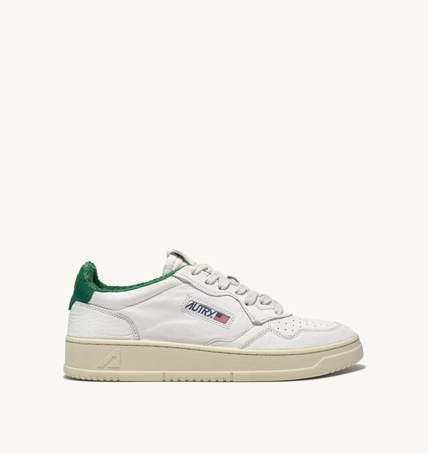 Frauen AUTRY Sneakers Medalist Low Aus Ziegenleder Und Sponge In Weiss Und Grun