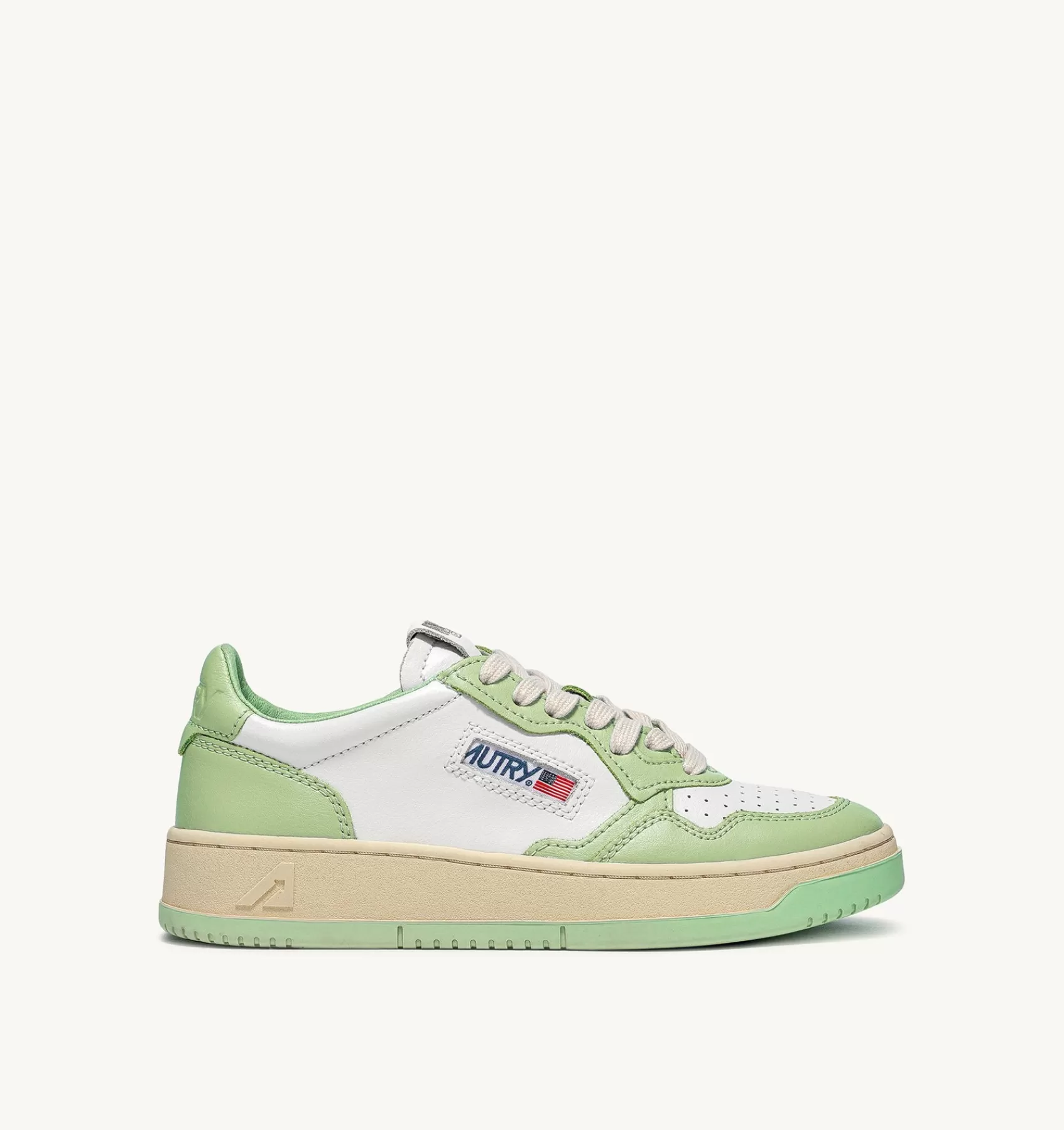 Männer AUTRY Sneakers Medalist Low Aus Zweifarbigem Leder Nile Und Grun