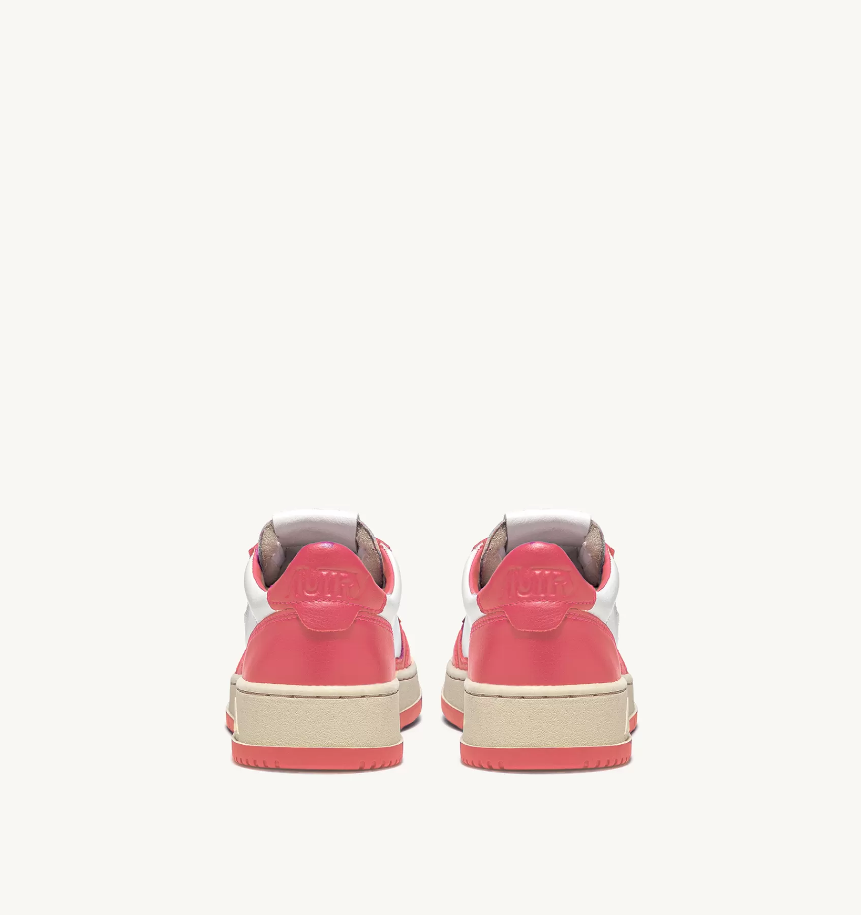Frauen AUTRY Sneakers Medalist Low Aus Zweifarbigem Leder Weiss Und Lobster