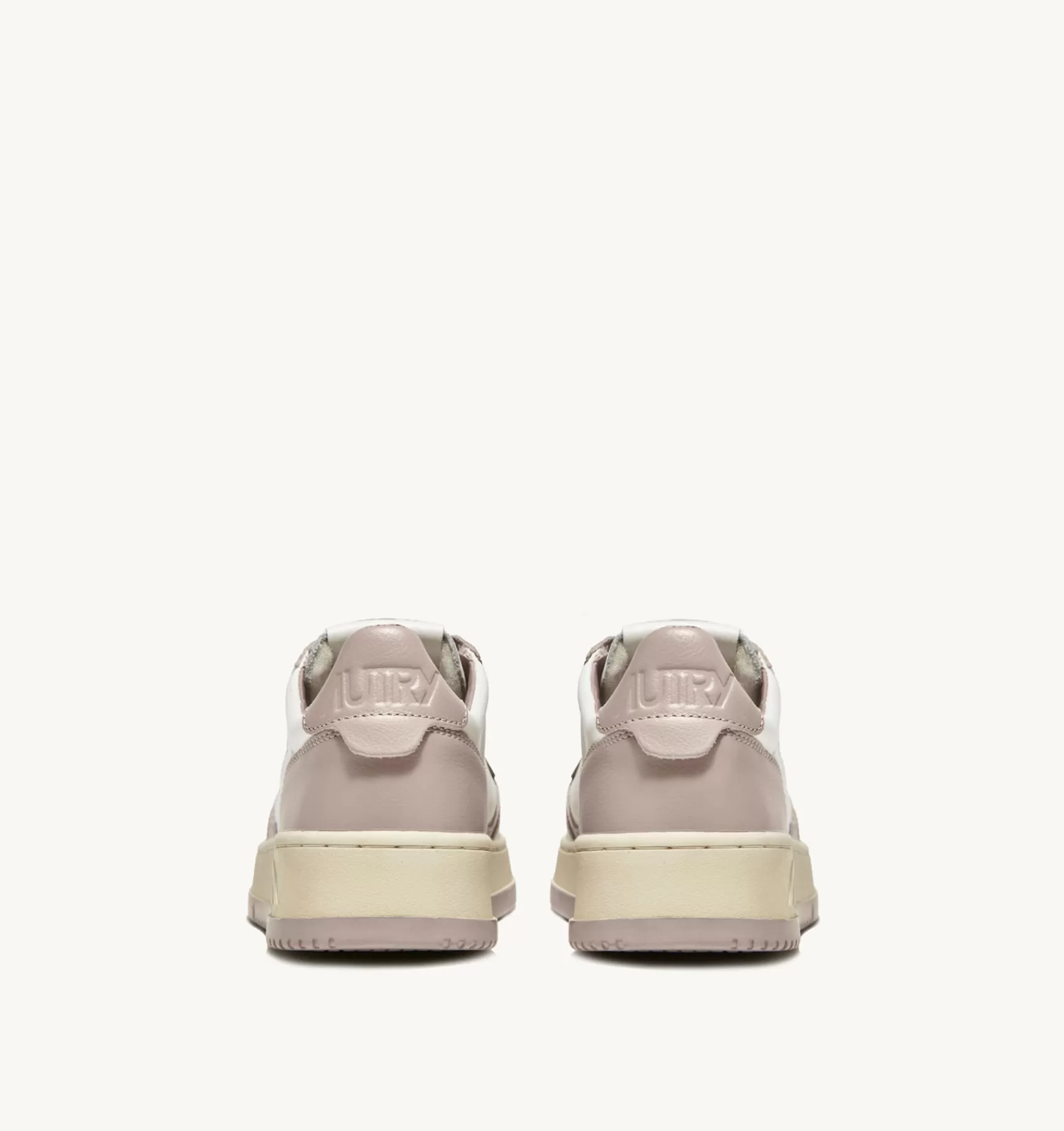 Frauen AUTRY Sneakers Medalist Low Aus Zweifarbigem Leder Weiss Und Mushroom