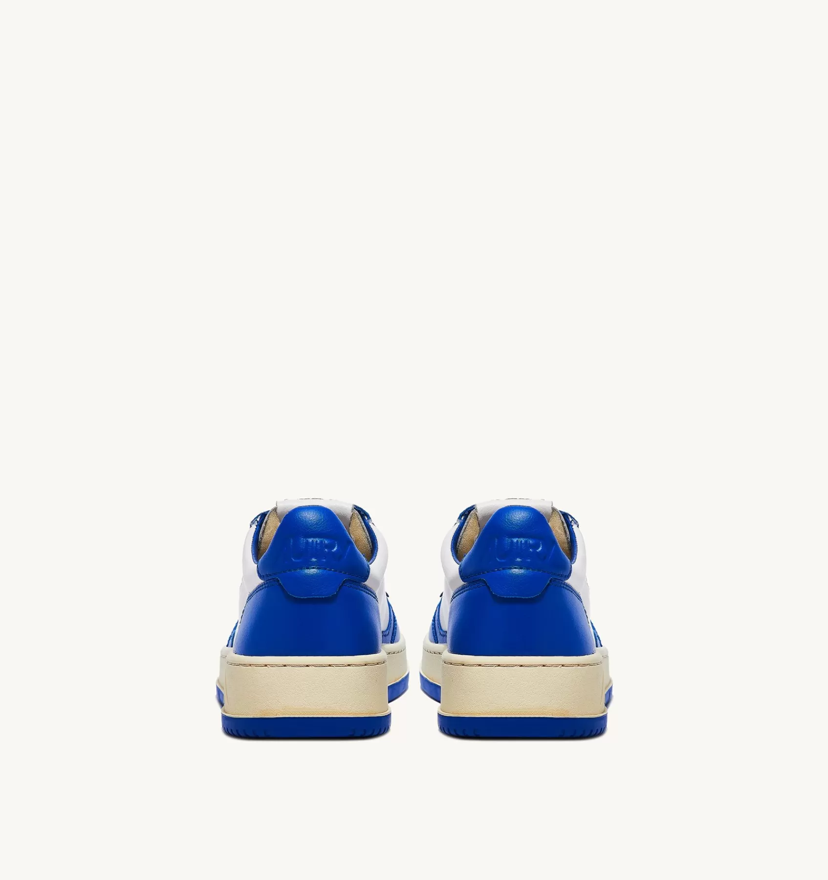 Männer AUTRY Sneakers Medalist Low Aus Zweifarbigem Leder Weiss Und Prince Blue