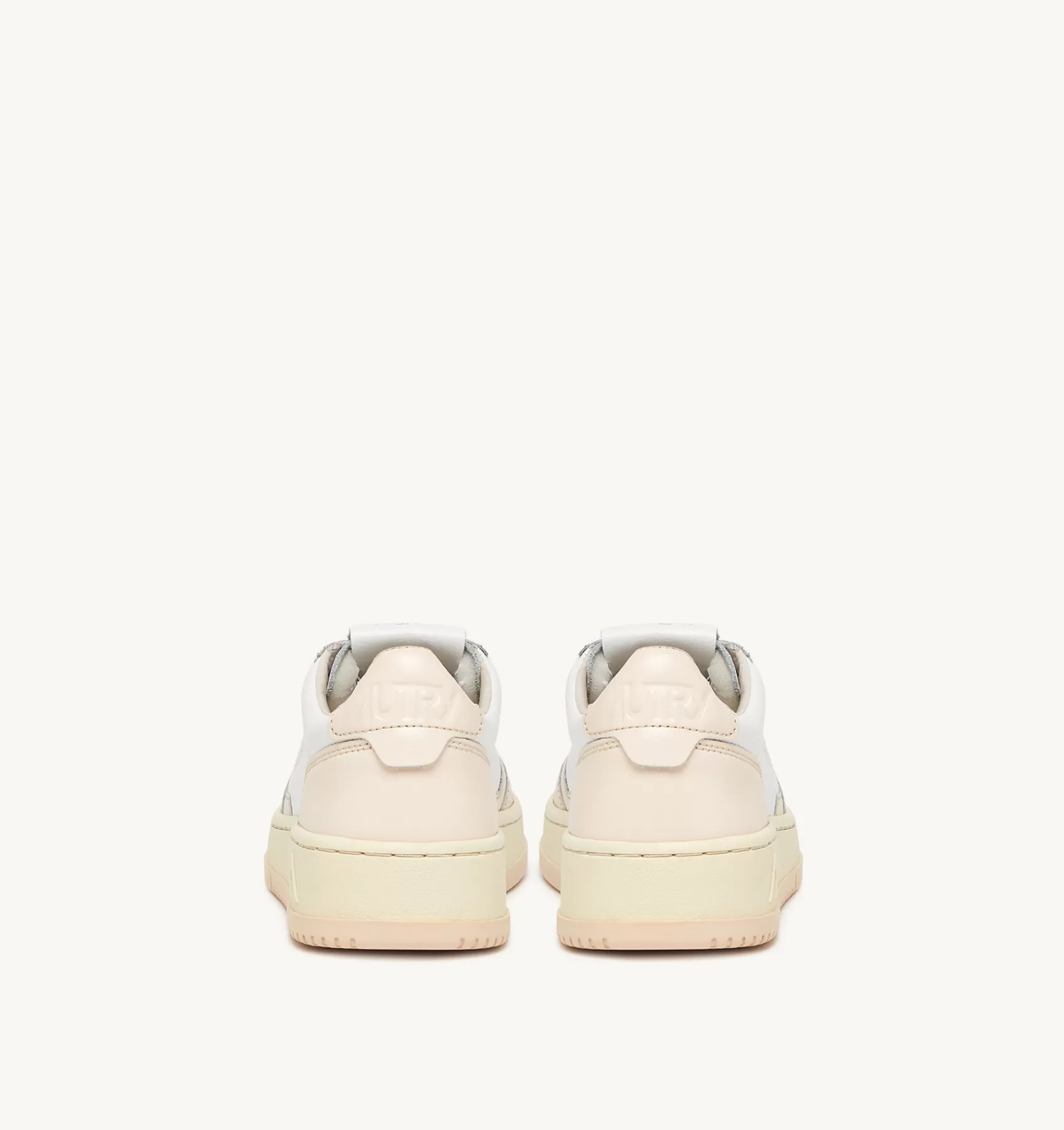 Frauen AUTRY Sneakers Medalist Low Aus Zweifarbigem Leder Weiss Und Rosa