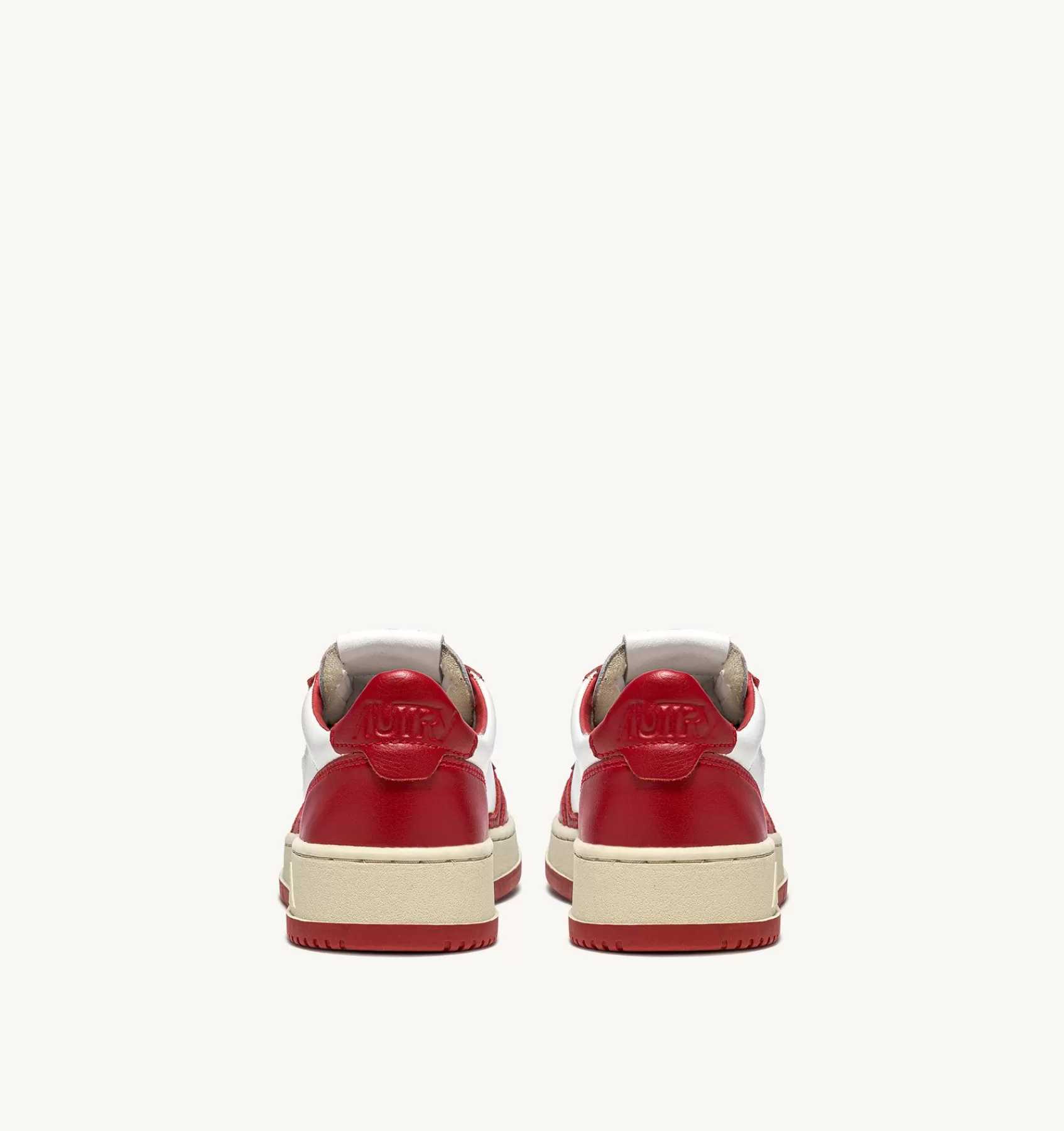 Frauen AUTRY Sneakers Medalist Low Aus Zweifarbigem Leder Weiss Und Rot