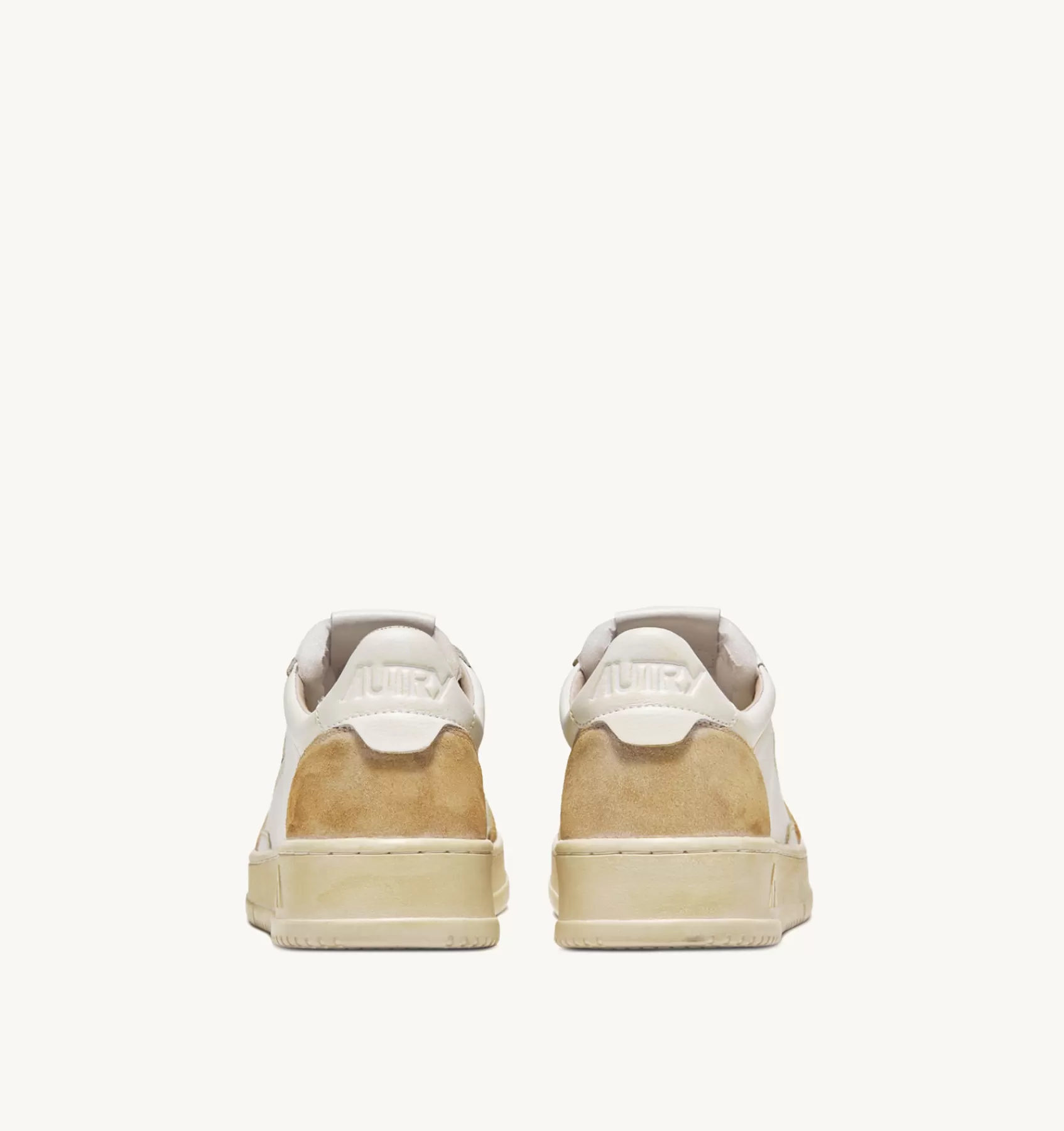Frauen AUTRY Sneakers Medalist Low Super Vintage Aus Leder Yellowing Mit Weiss
