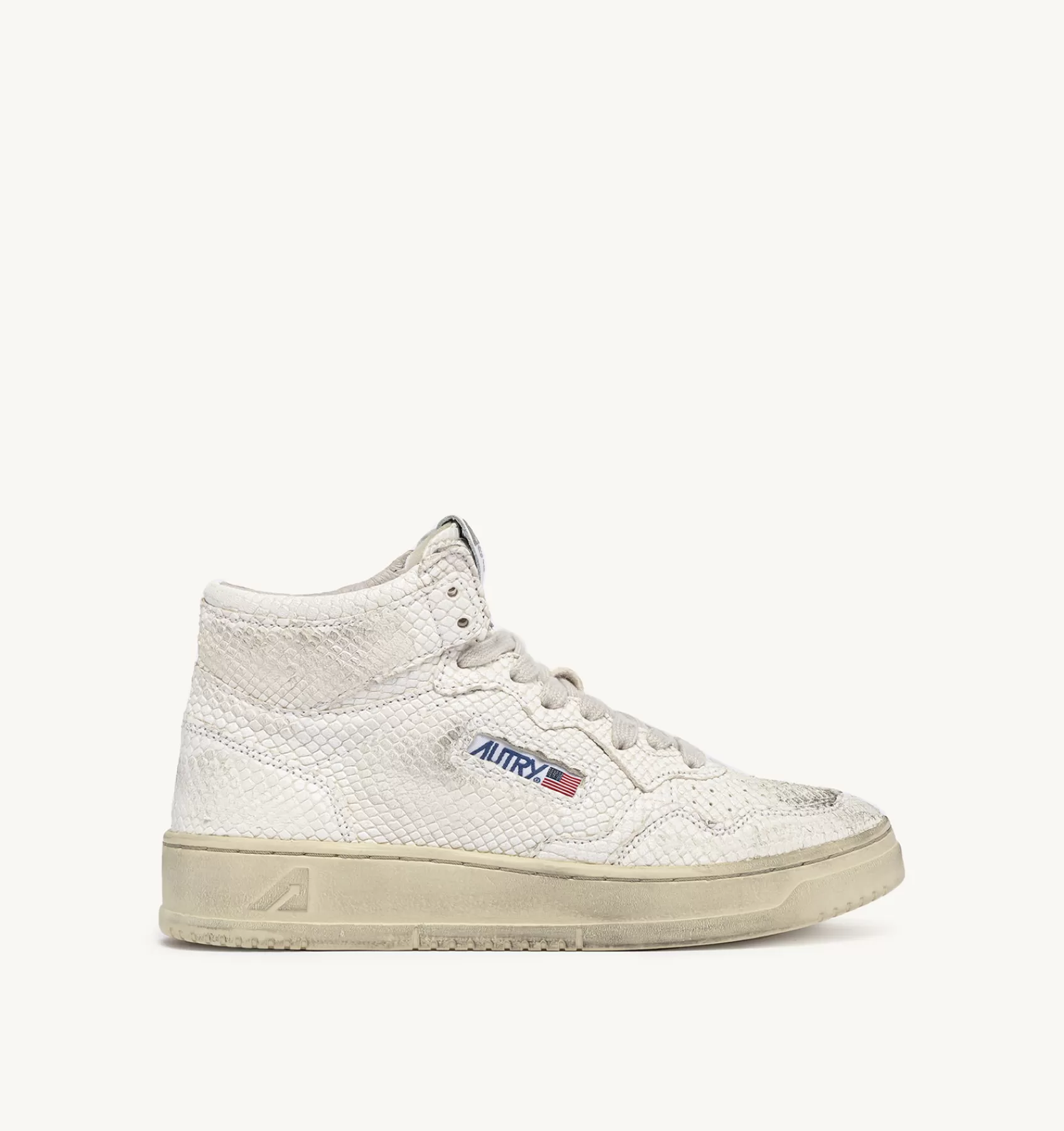 Frauen AUTRY Sneakers Medalist Mid Aus Leder Mit Schlangenoptik In Weiss