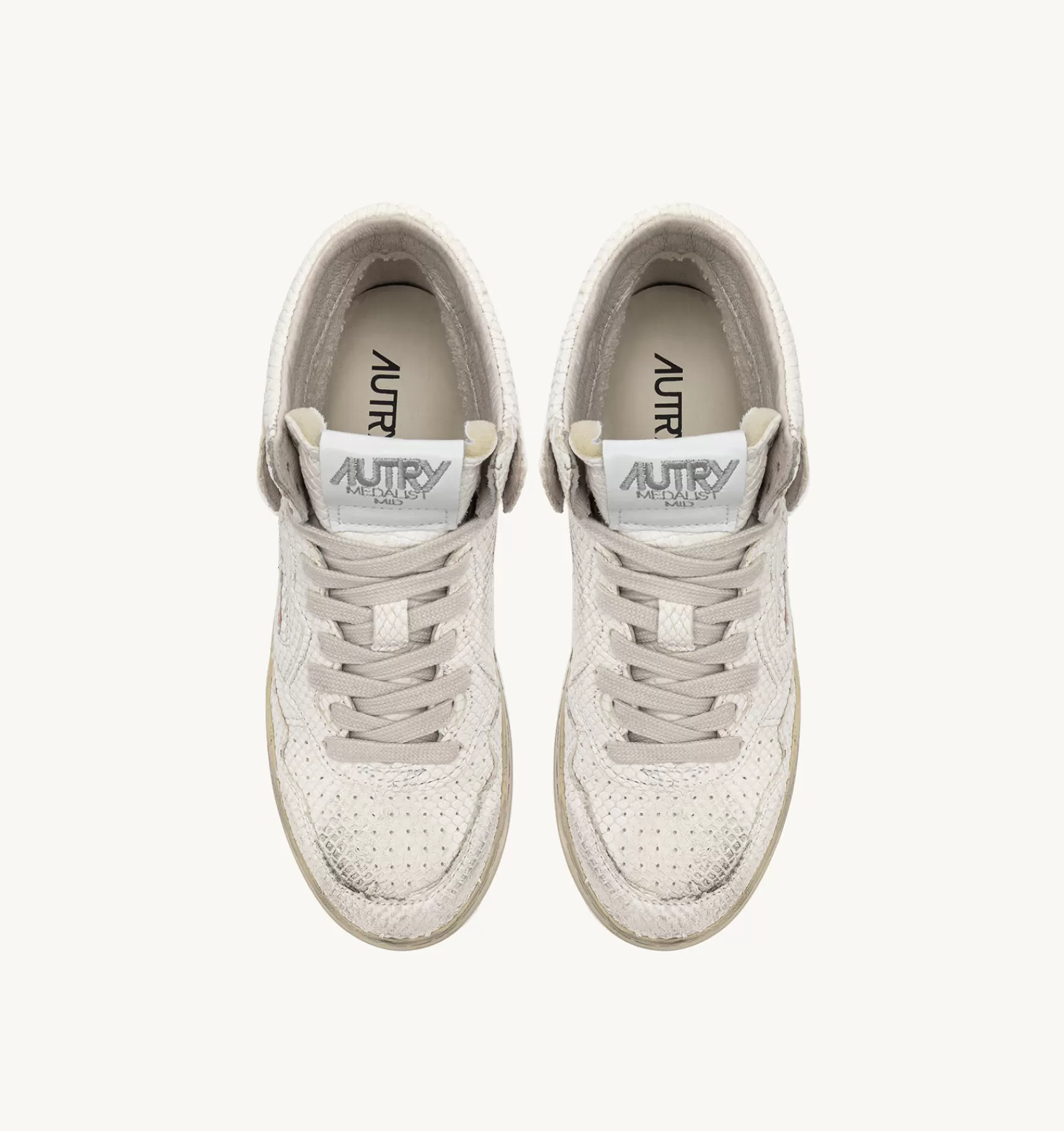 Frauen AUTRY Sneakers Medalist Mid Aus Leder Mit Schlangenoptik In Weiss