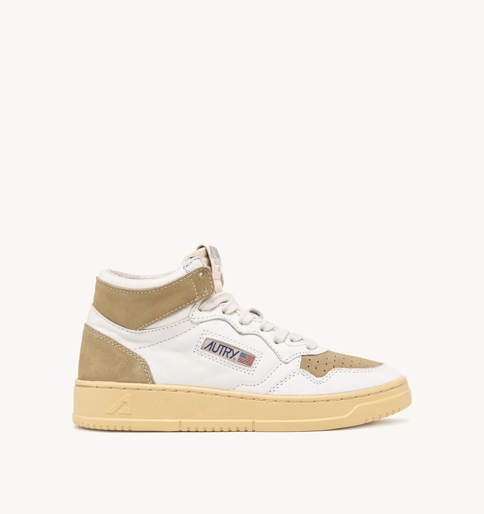 Frauen AUTRY Sneakers Medalist Mid Aus Leder Und Wildleder In Weiss Und Mud