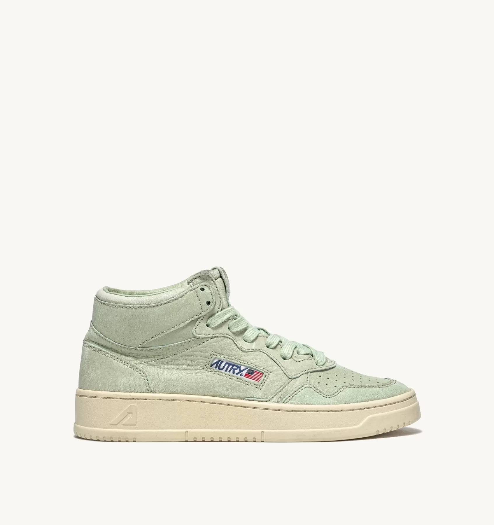 Männer AUTRY Sneakers Medalist Mid Aus Weichem Ziegenleder In Cel Green