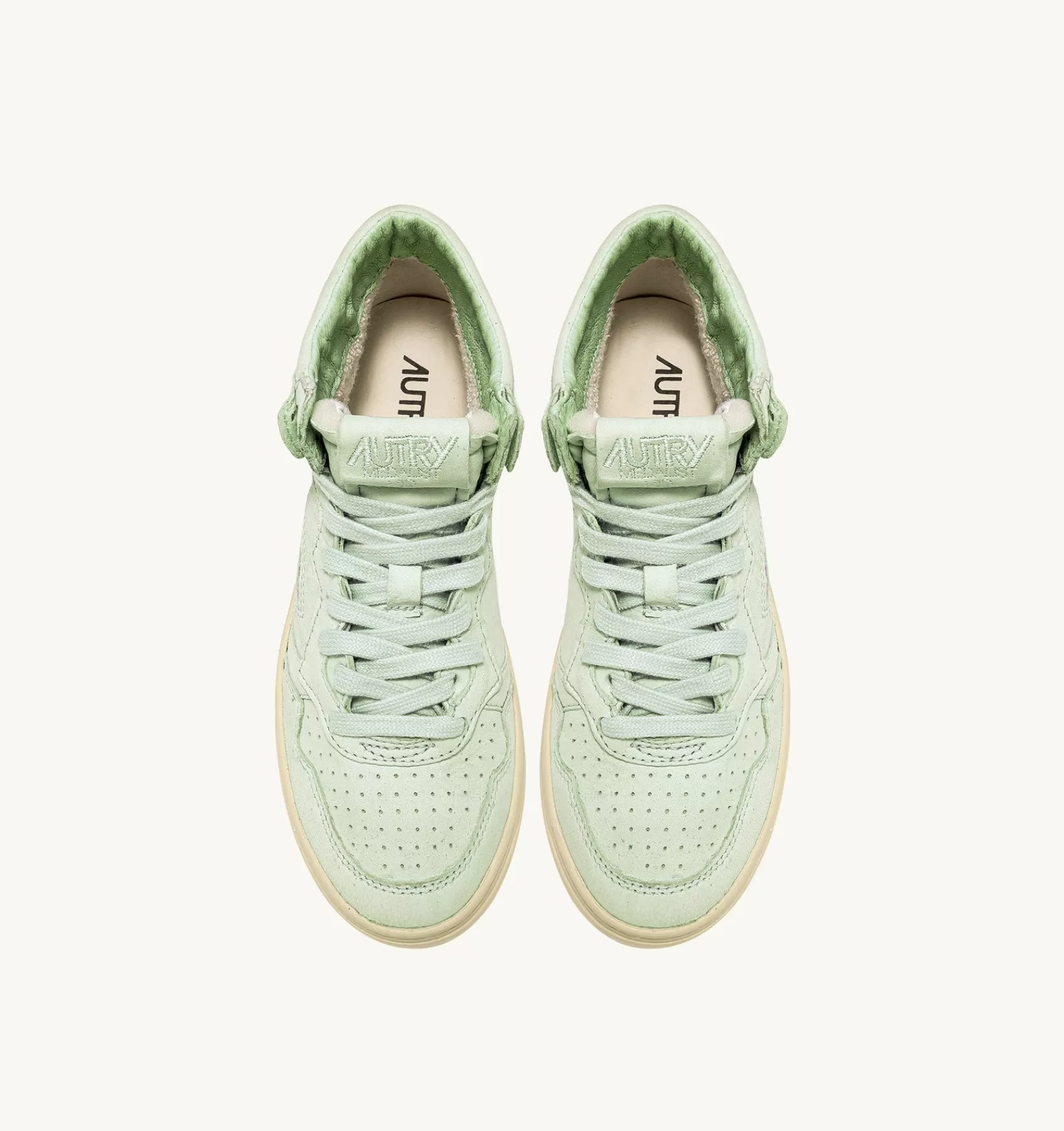 Männer AUTRY Sneakers Medalist Mid Aus Weichem Ziegenleder In Cel Green