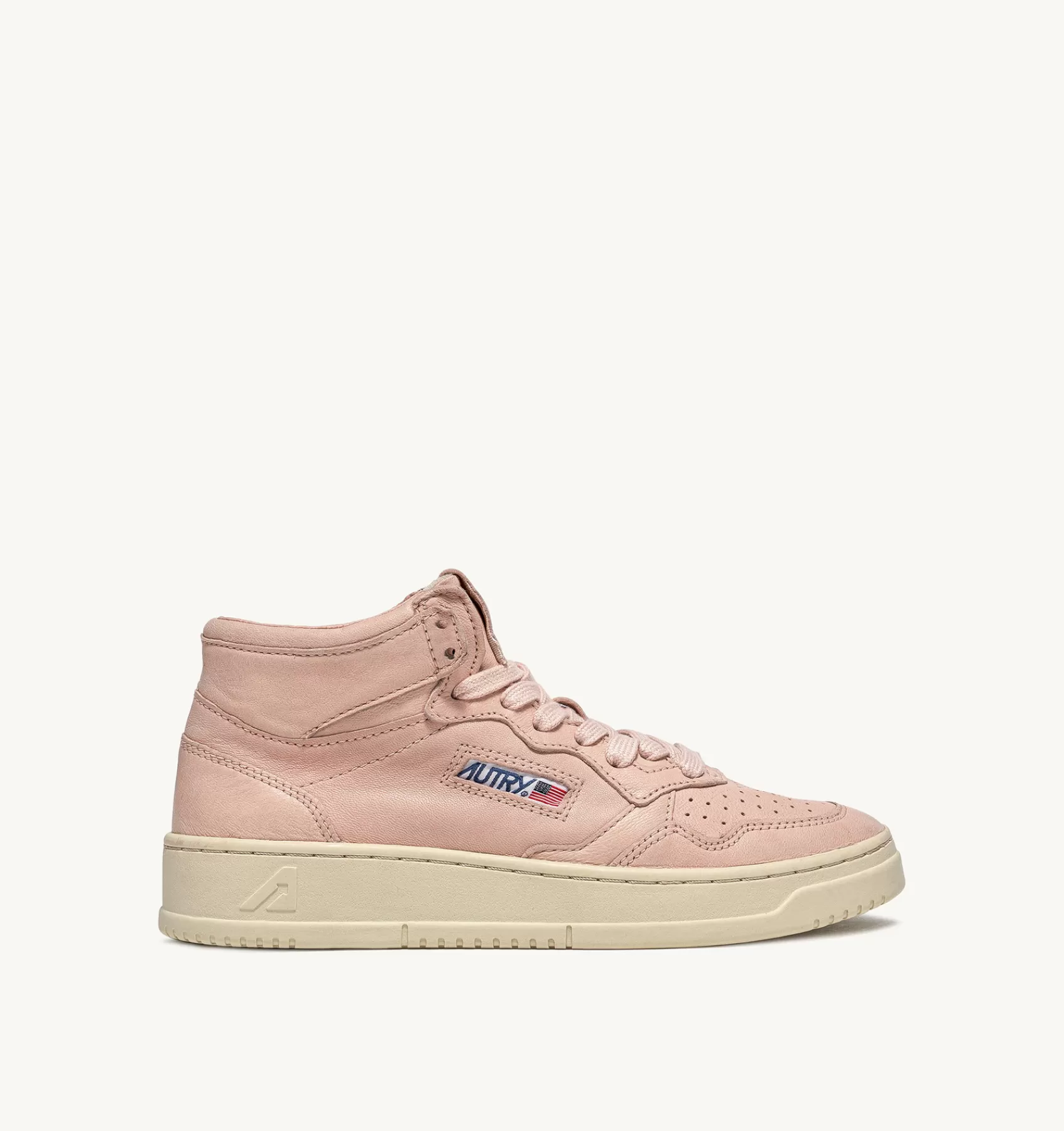 Frauen AUTRY Sneakers Medalist Mid Aus Weichem Ziegenleder In Pfirsichfarbe