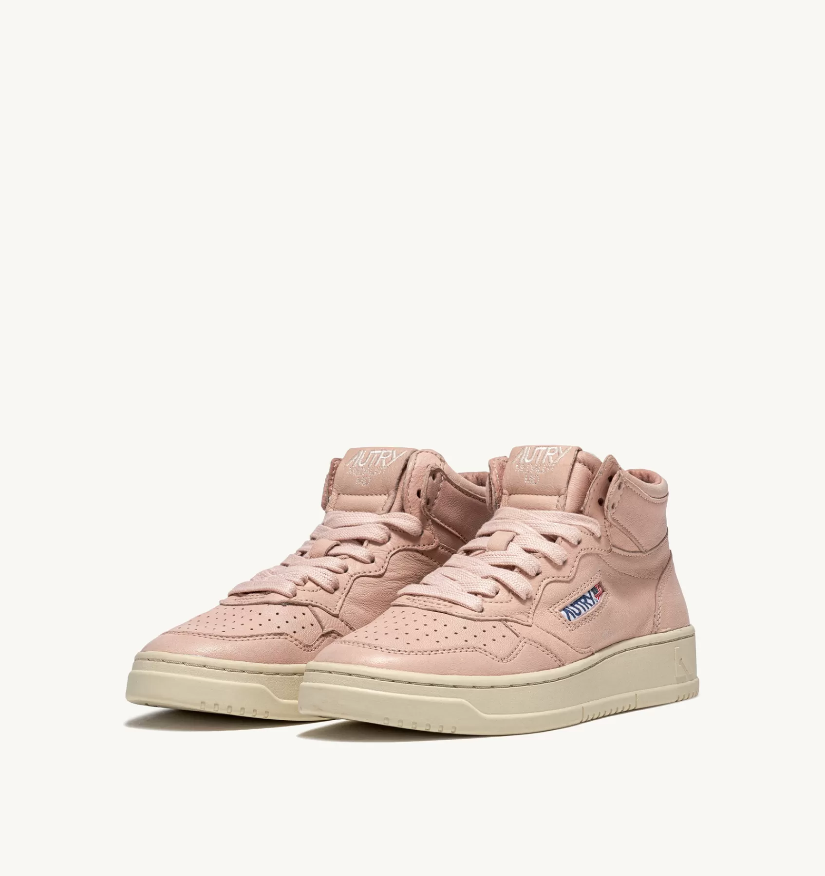 Frauen AUTRY Sneakers Medalist Mid Aus Weichem Ziegenleder In Pfirsichfarbe