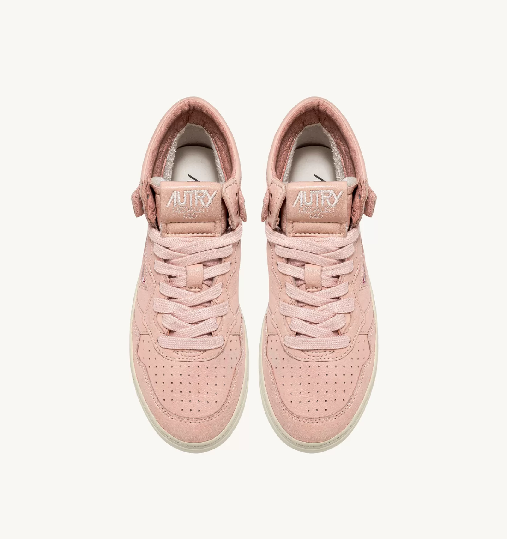 Frauen AUTRY Sneakers Medalist Mid Aus Weichem Ziegenleder In Pfirsichfarbe