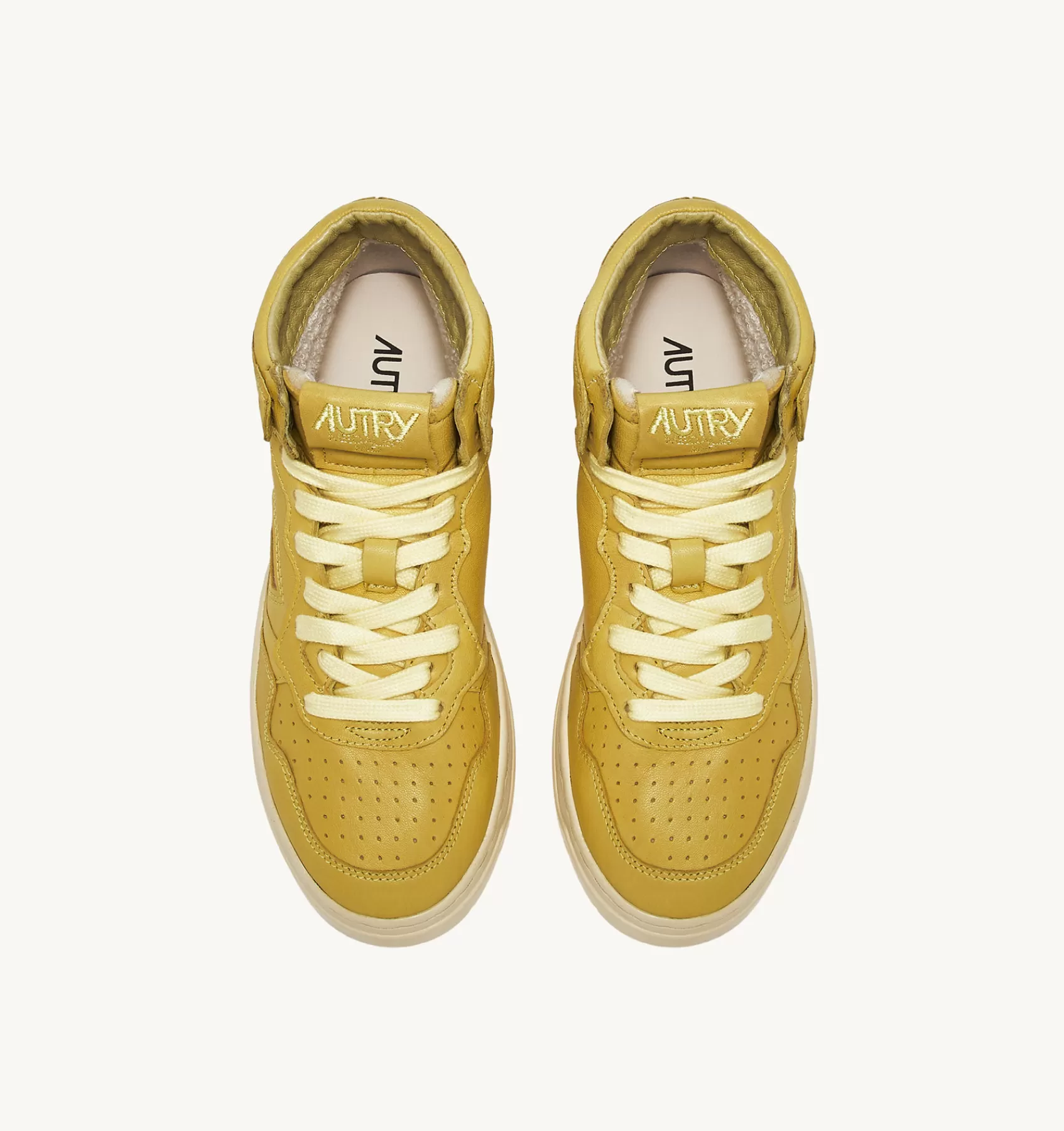 Frauen AUTRY Sneakers Medalist Mid Aus Weichem Ziegenleder In Yellow Iris