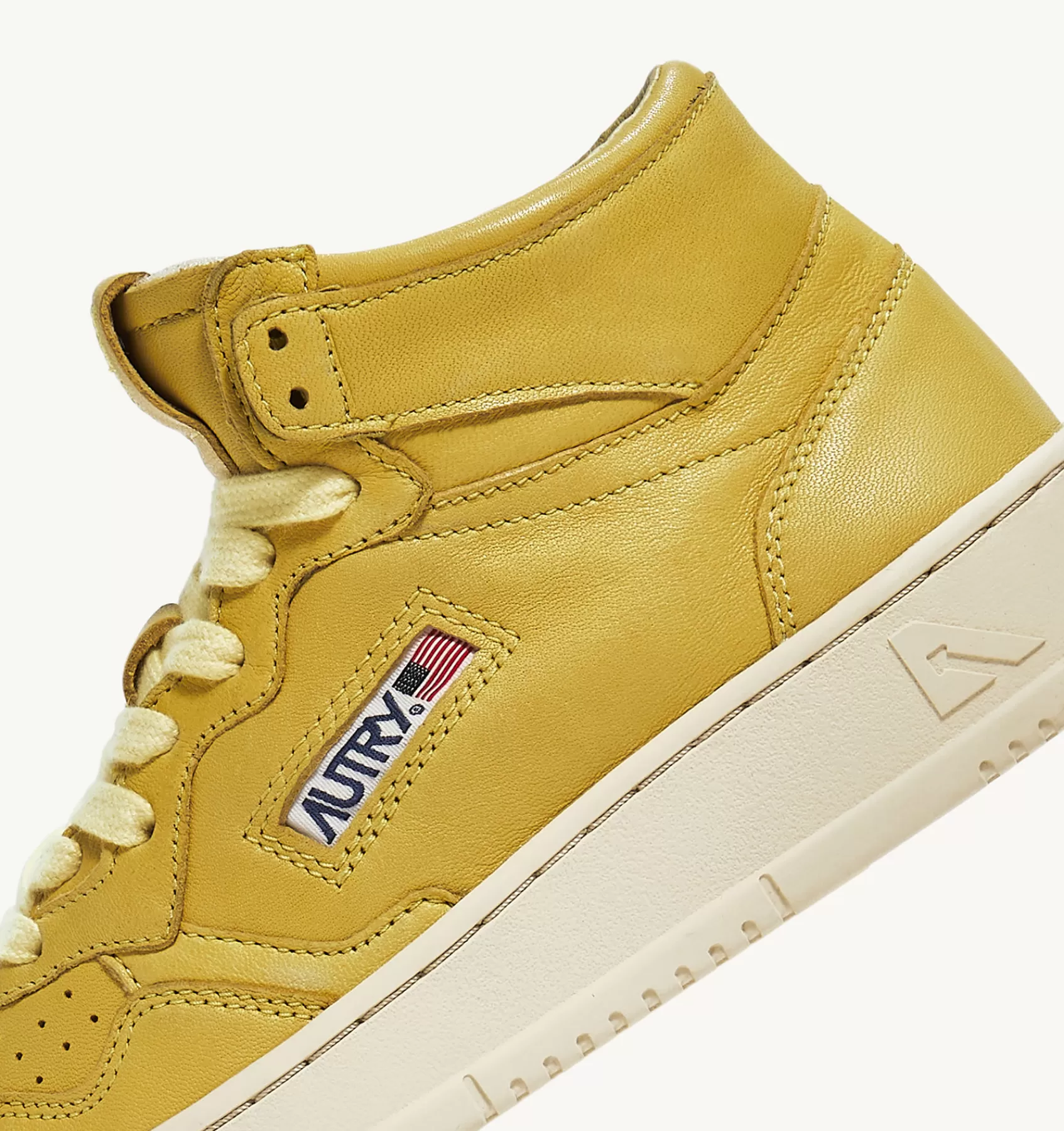Frauen AUTRY Sneakers Medalist Mid Aus Weichem Ziegenleder In Yellow Iris