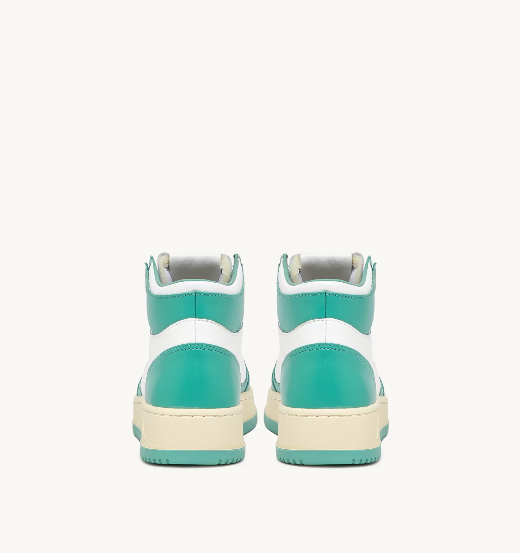 Frauen AUTRY Sneakers Medalist Mid Aus Weissem Leder Mit Grun