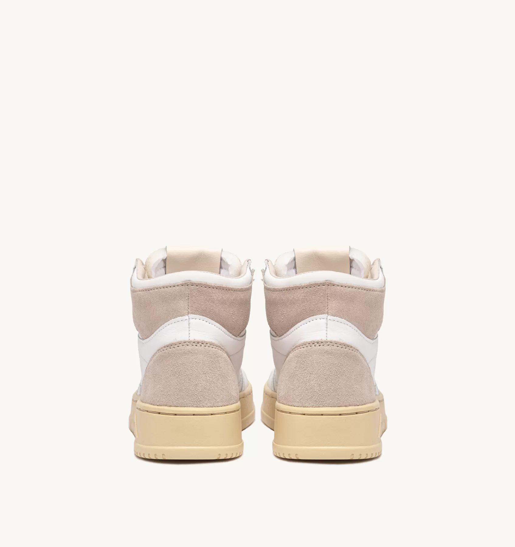 Frauen AUTRY Sneakers Medalist Mid Aus Weissem Leder Und Beigem Wildleder