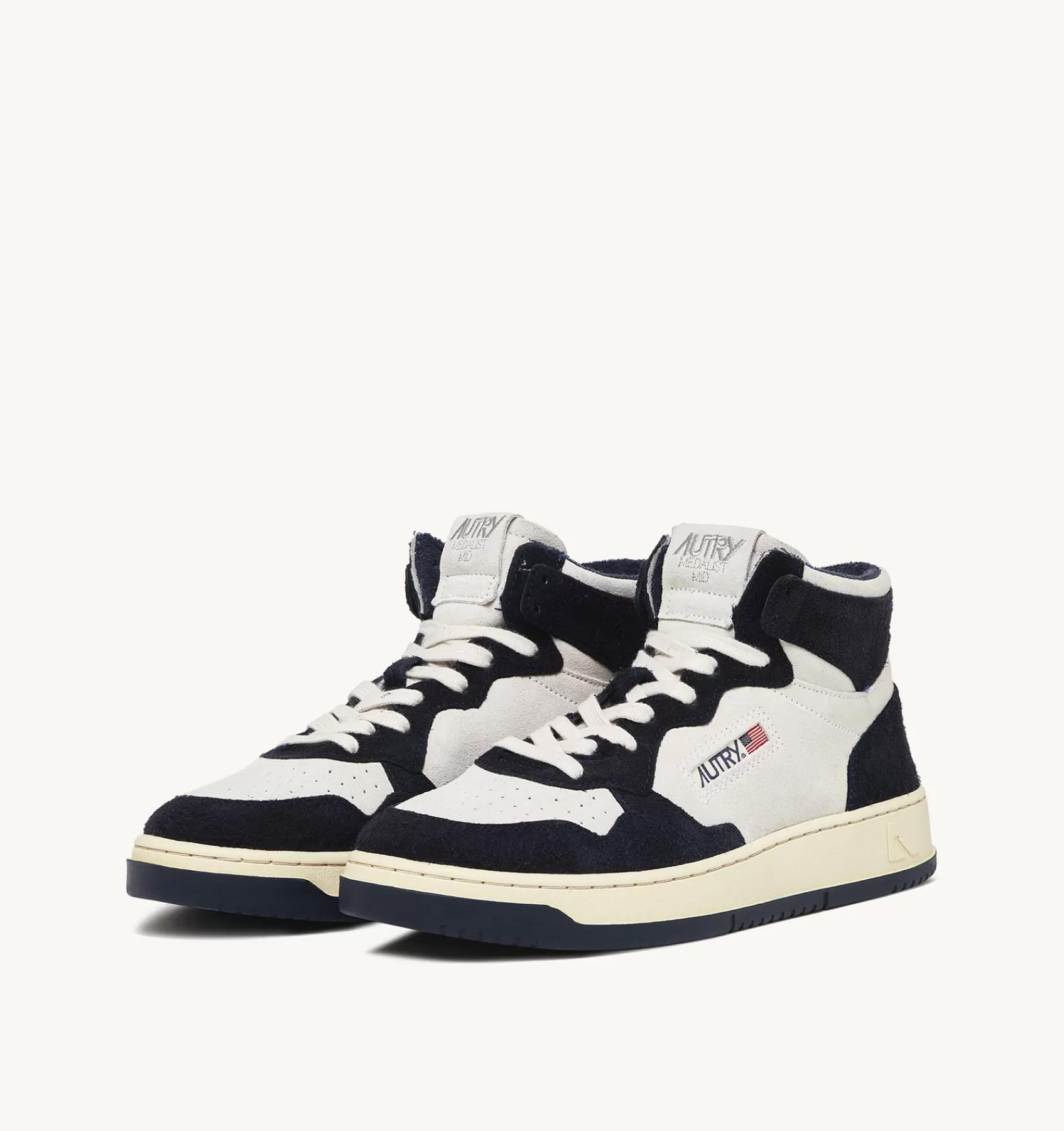 Männer AUTRY Sneakers Medalist Mid Aus Wildleder In Blau Und Beige
