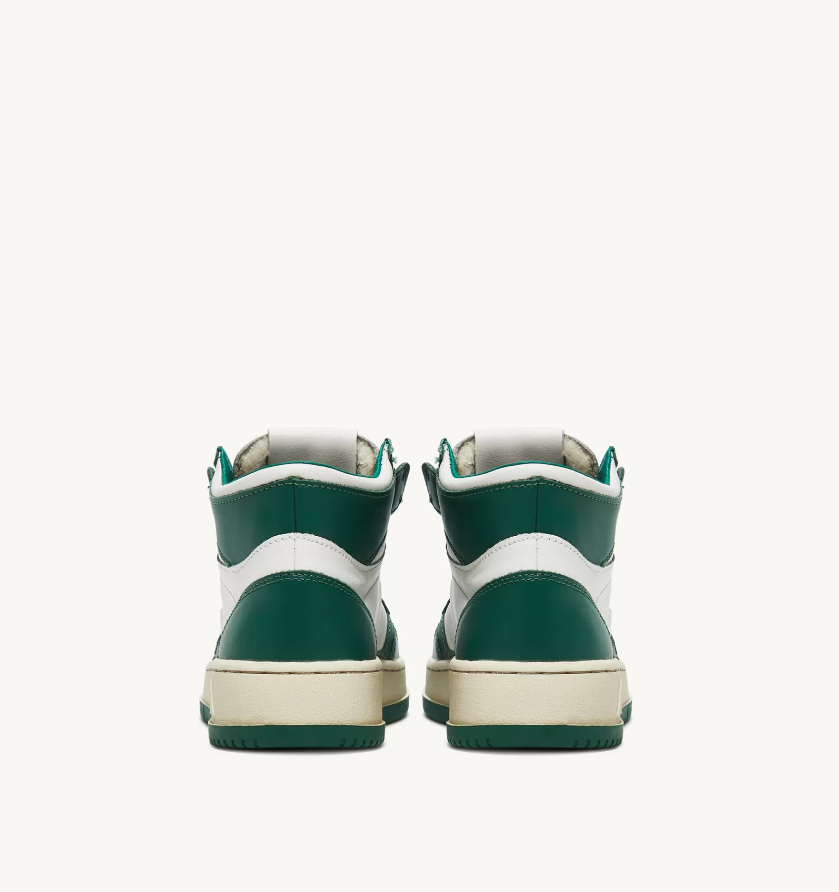 Männer AUTRY Sneakers Medalist Mid Aus Zweifarbigem Leder Weiss Und Grun