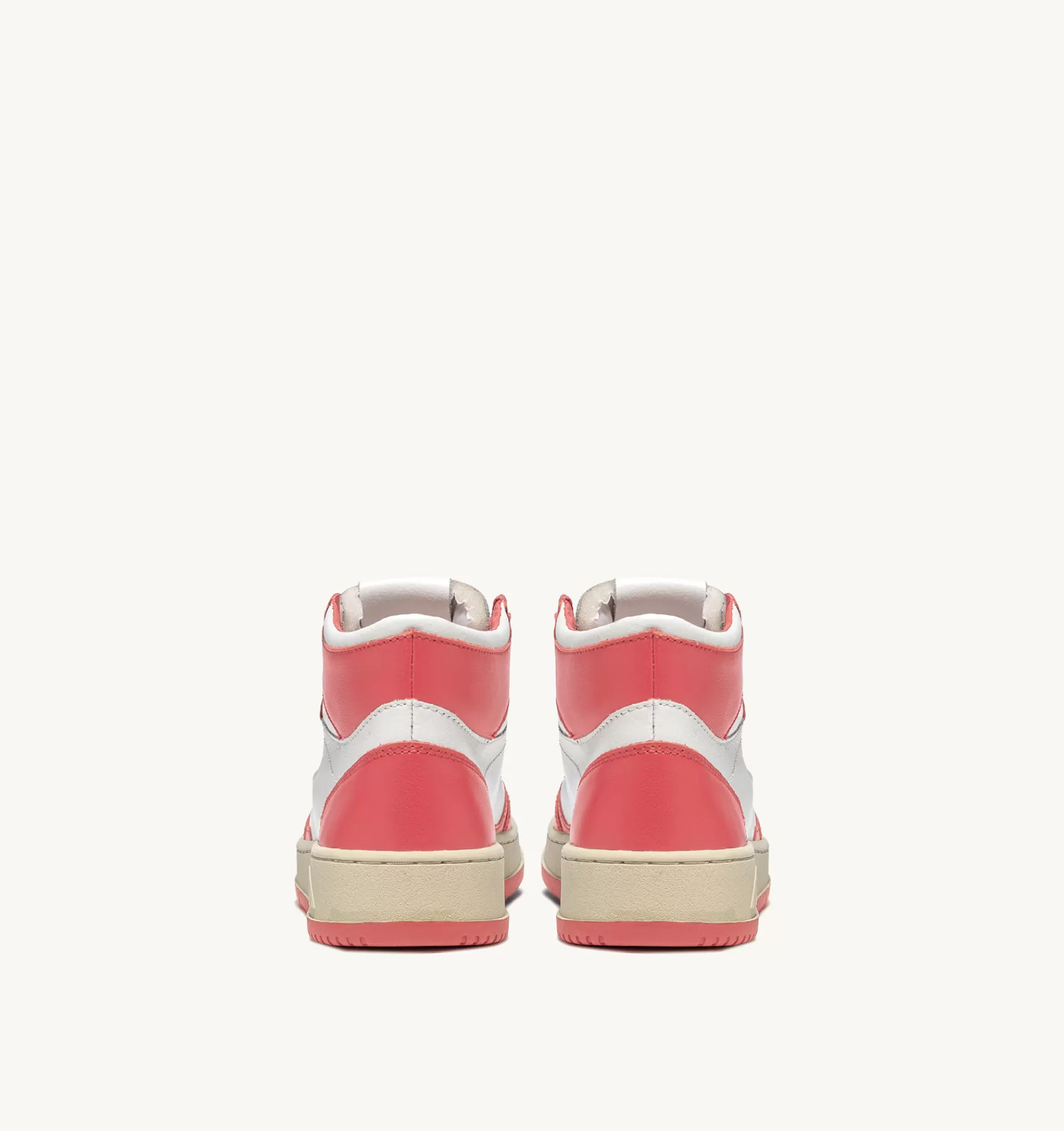 Frauen AUTRY Sneakers Medalist Mid Aus Zweifarbigem Leder Weiss Und Lobster