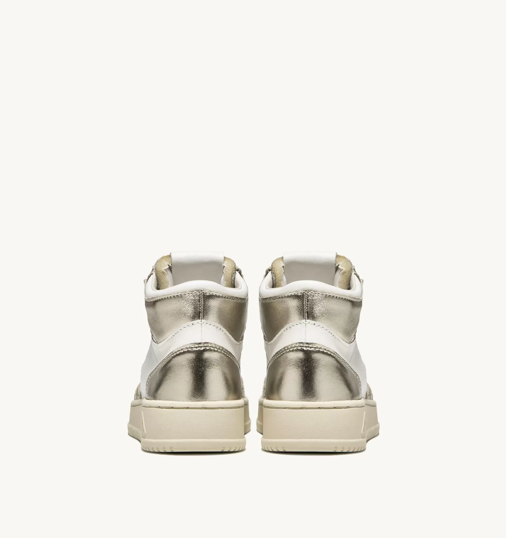 Frauen AUTRY Sneakers Medalist Mid Aus Zweifarbigem Leder Weiss Und Platin