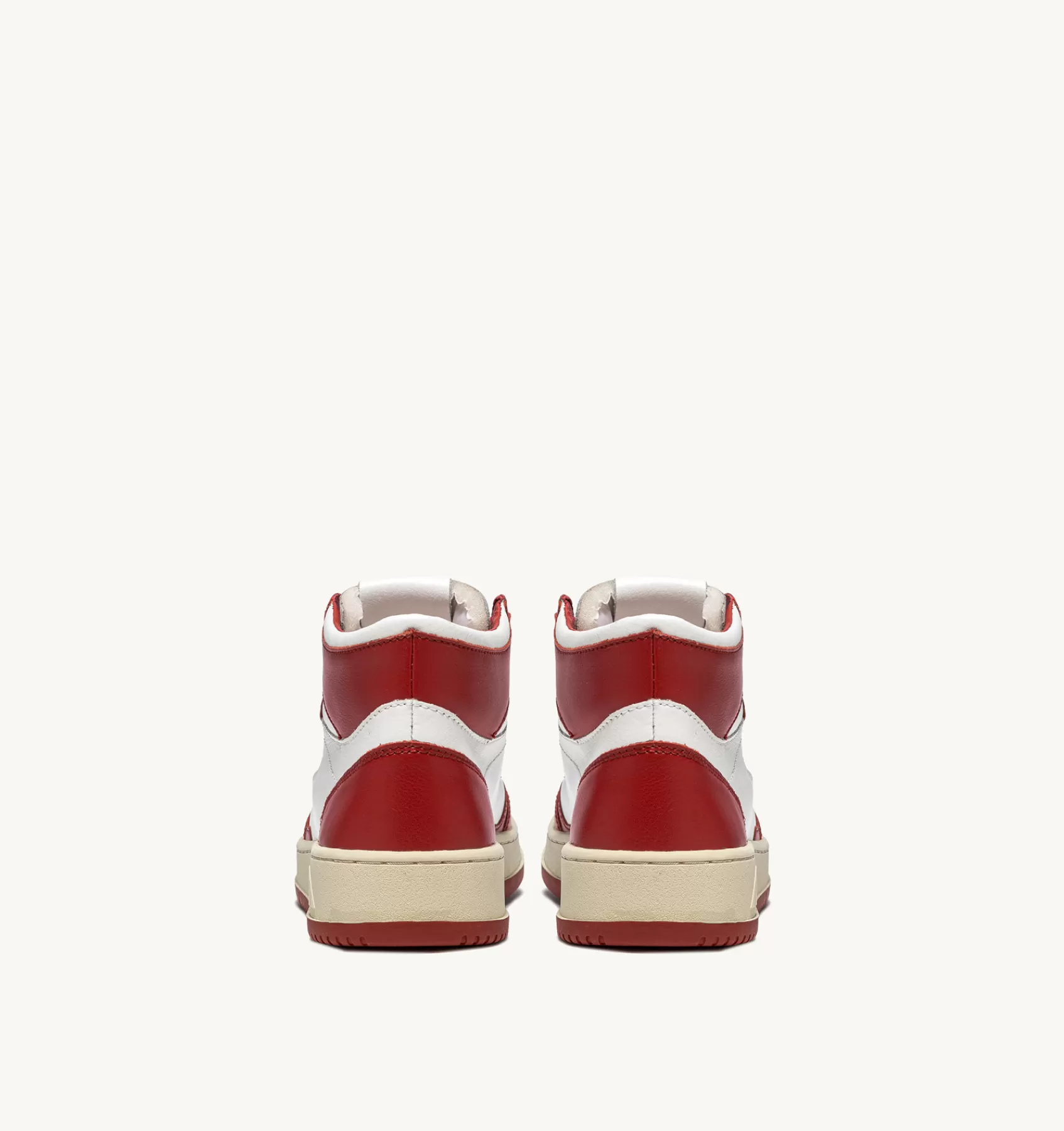 Männer AUTRY Sneakers Medalist Mid Aus Zweifarbigem Leder Weiss Und Rot