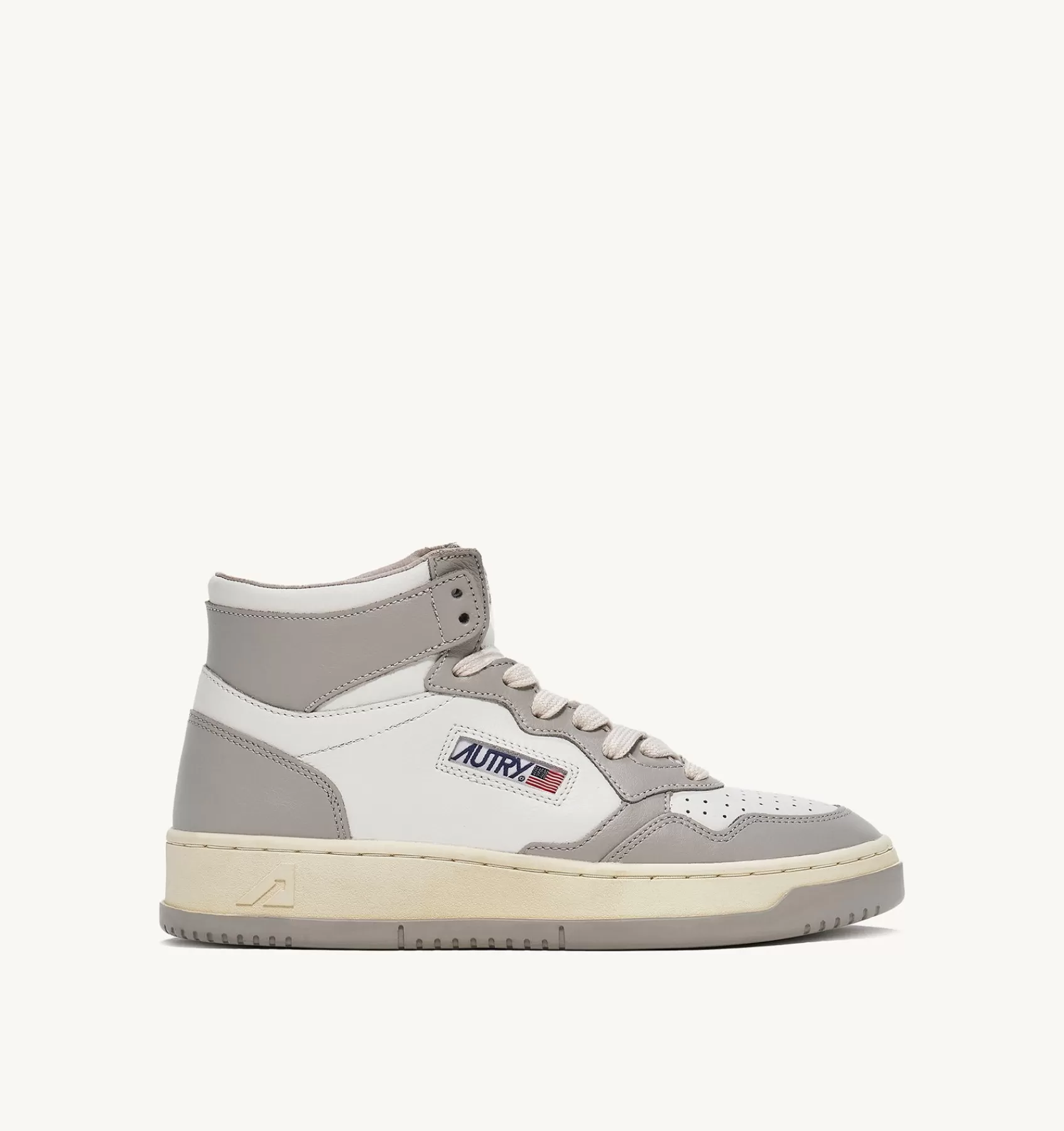 Frauen AUTRY Sneakers Medalist Mid Aus Zweifarbigem Leder Weiss Und Vapor