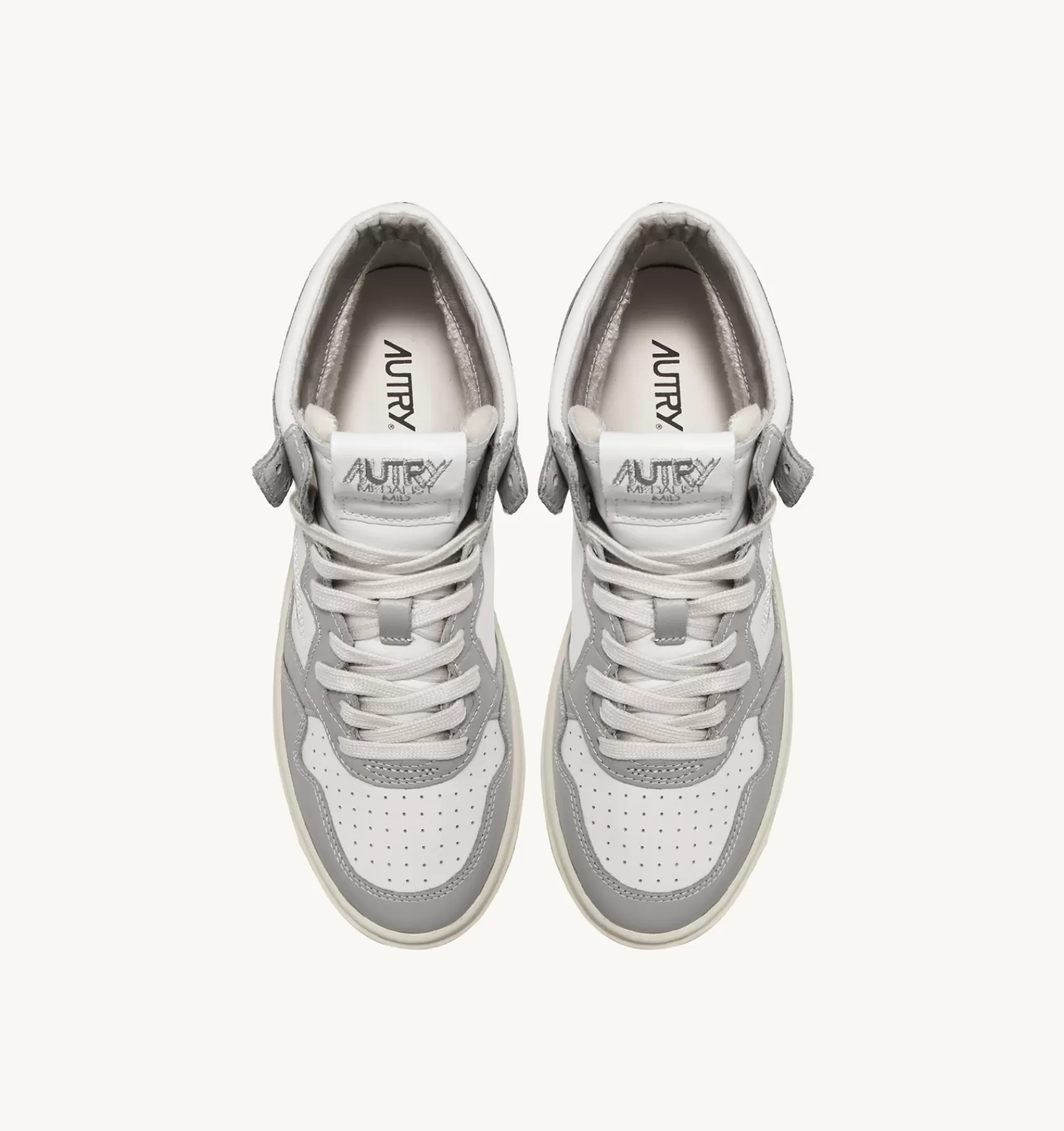 Frauen AUTRY Sneakers Medalist Mid Aus Zweifarbigem Leder Weiss Und Vapor