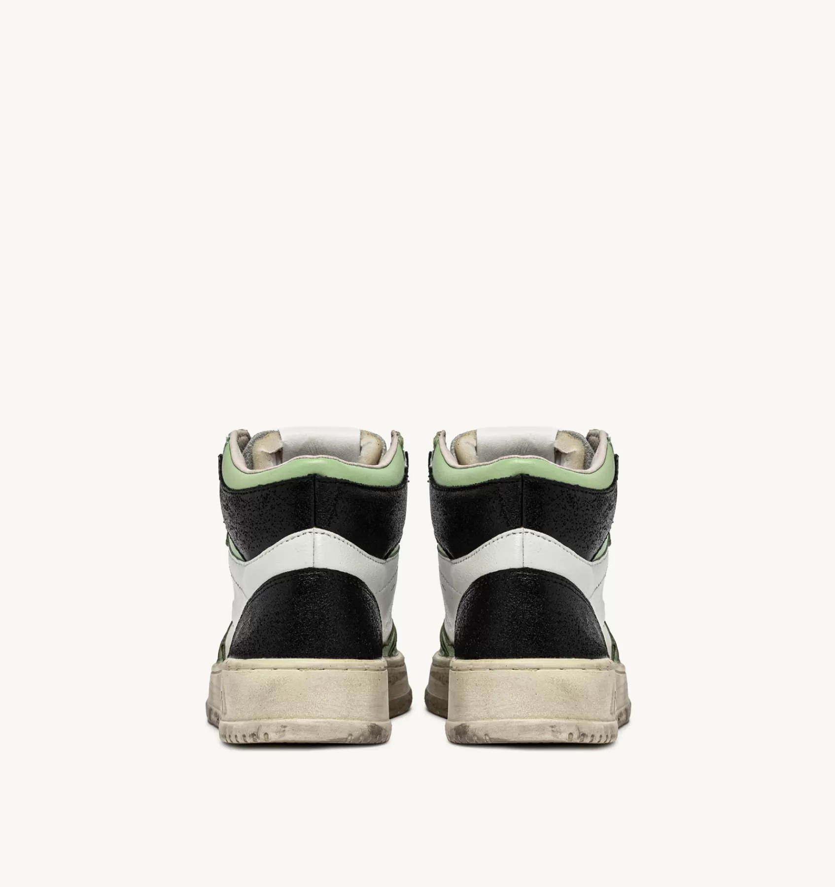 Frauen AUTRY Sneakers Medalist Mid Super Vintage Aus Leder In Weiss Und Nile Blue