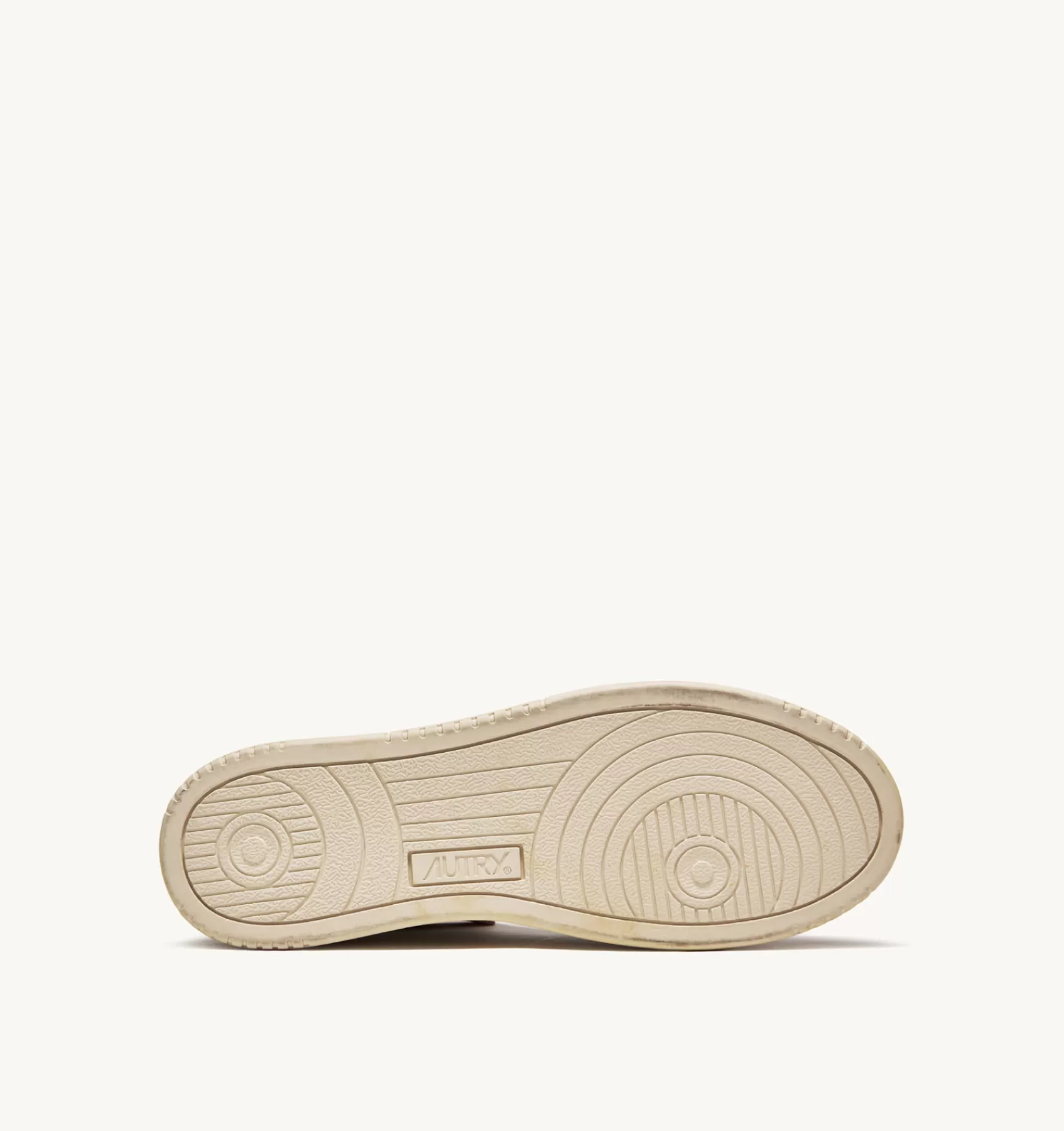 Männer AUTRY Sneakers Medalist Mid Super Vintage Aus Leder Yellowing Mit Weiss Und Orange