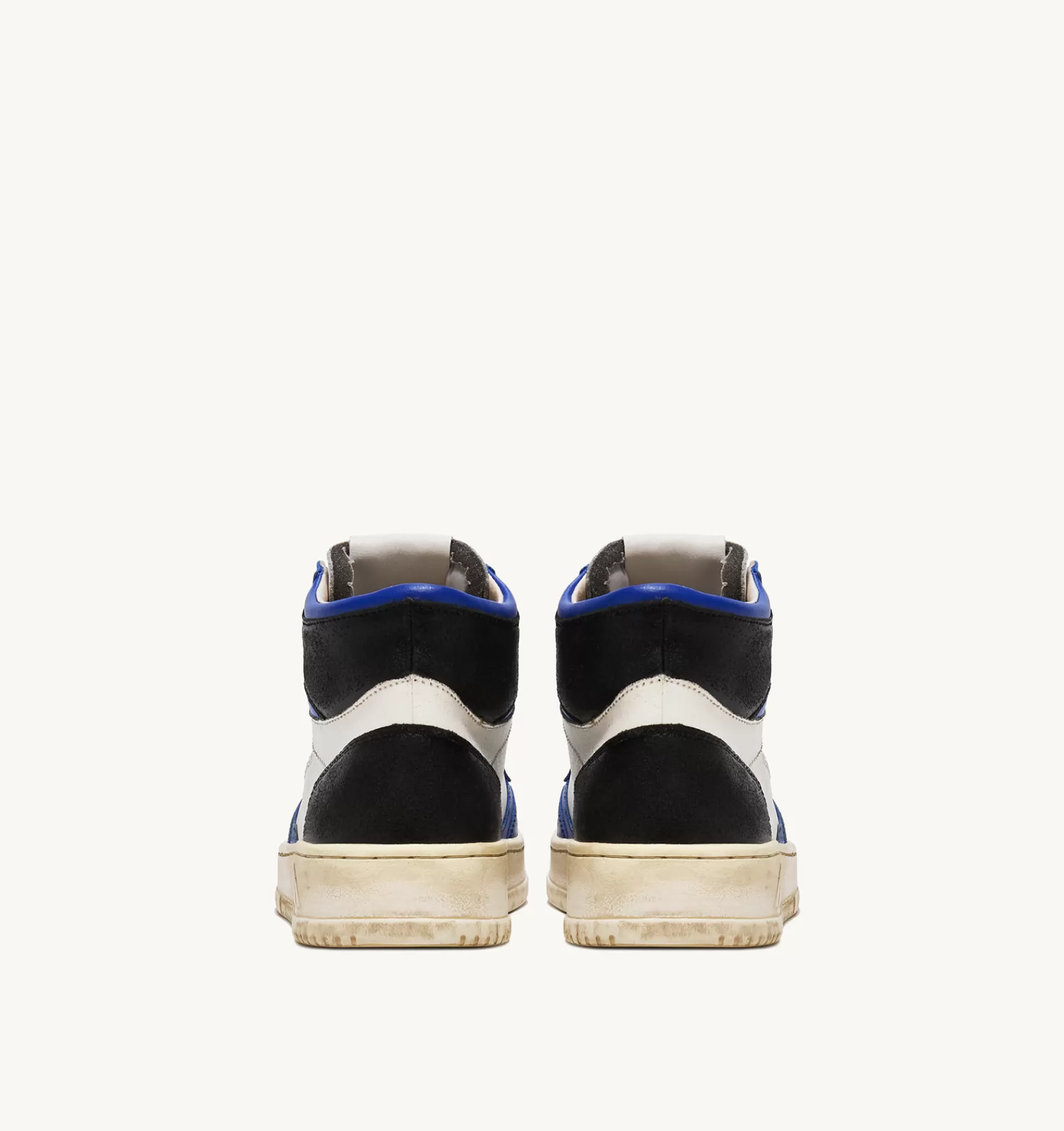 Männer AUTRY Sneakers Medalist Mid Super Vintage Aus Weissem Leder In Blau Und Schwarz