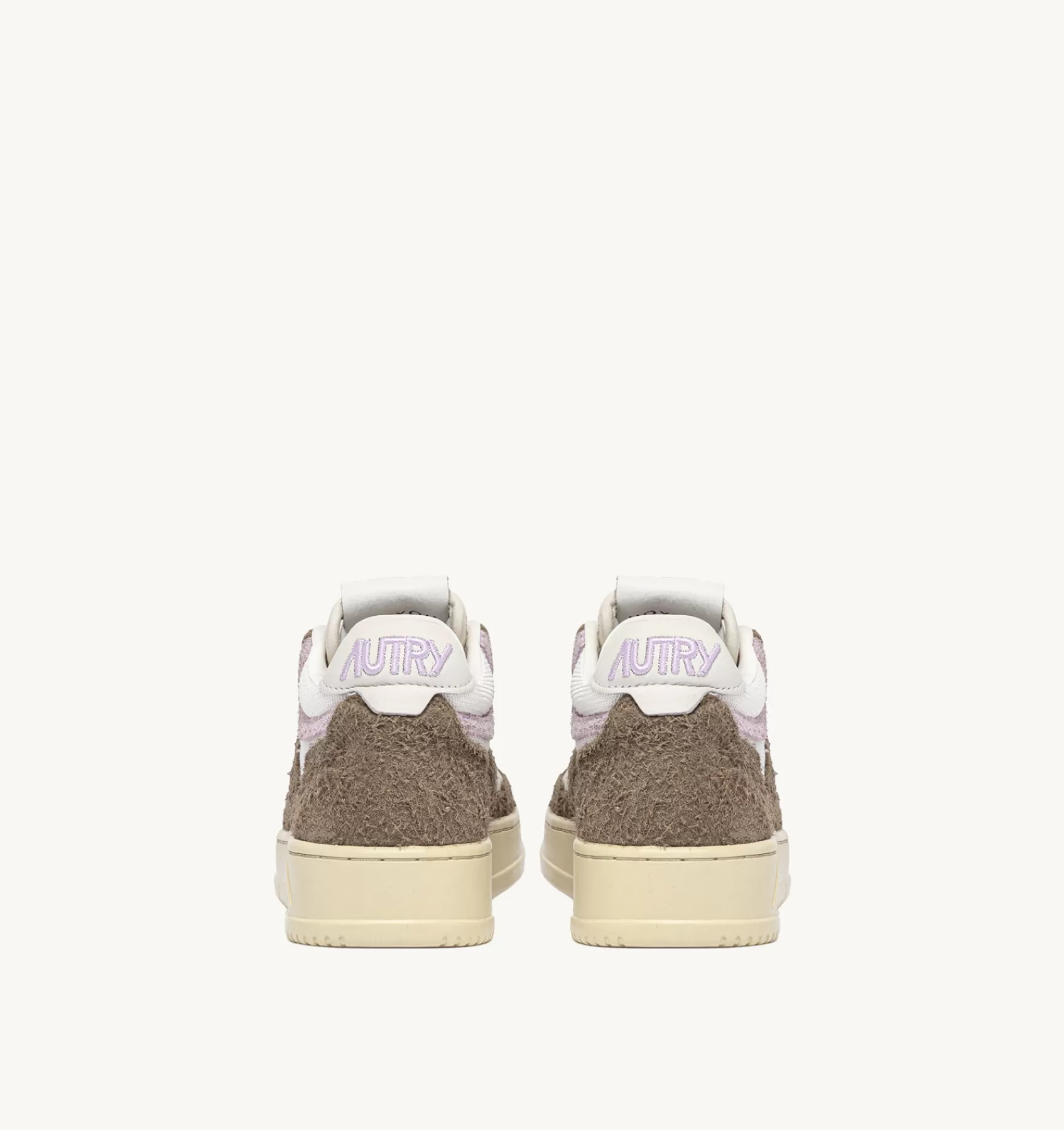 Frauen AUTRY Sneakers Open Mid Aus Zigenleder, Gewebe Und Wildleder In Weiss Mud Und Lila
