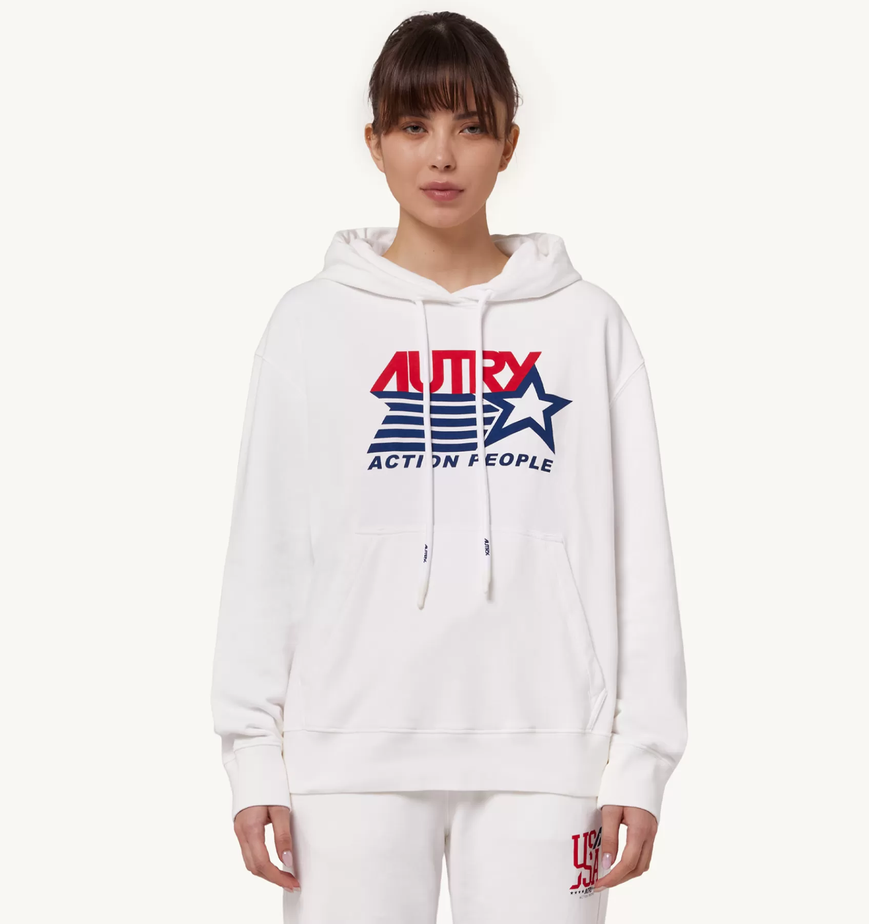 Frauen AUTRY Sweatshirt Mit Kapuze Und Iconic Logo Weiss