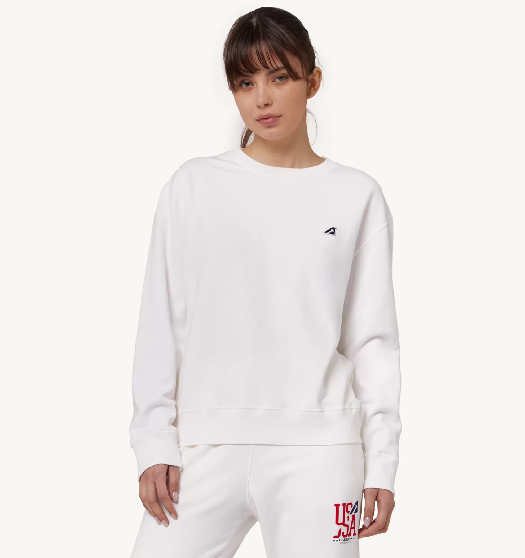 Frauen AUTRY Sweatshirt Mit Rundhalsausschnitt Und Iconic-Logo Weiss