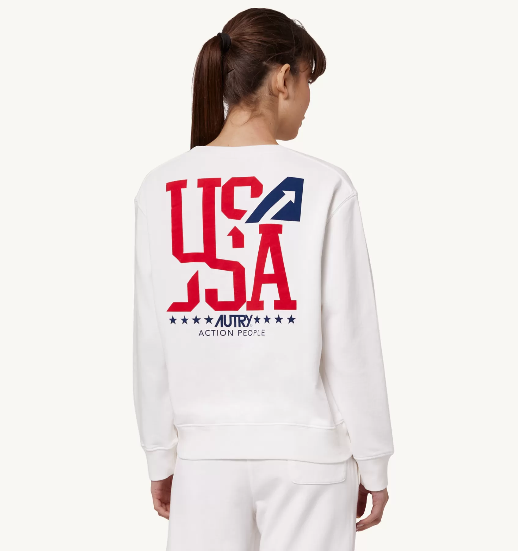 Frauen AUTRY Sweatshirt Mit Rundhalsausschnitt Und Iconic-Logo Weiss