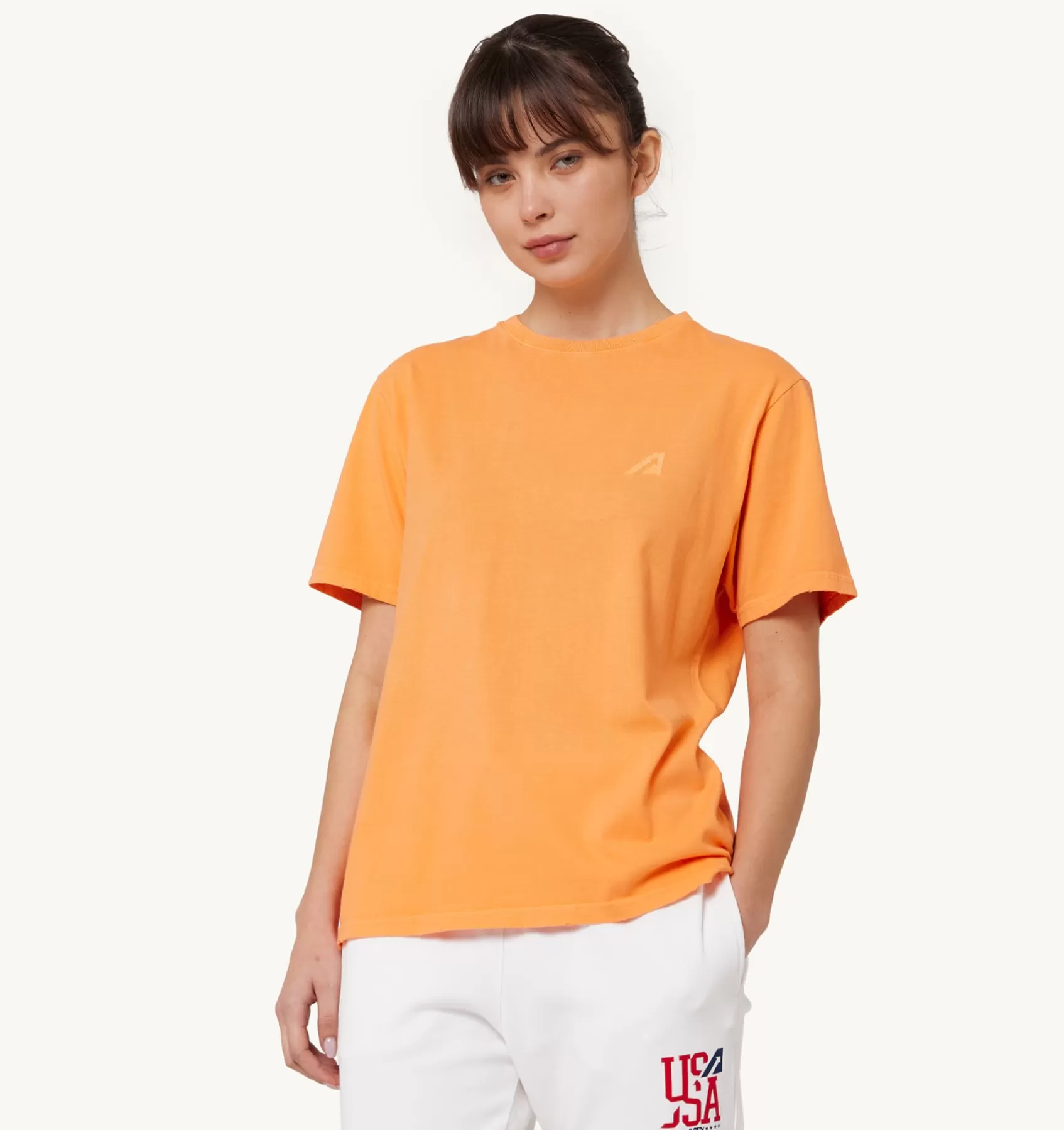 Frauen AUTRY T-Shirt Mit Rundhalsausschnitt Supervintage Orange