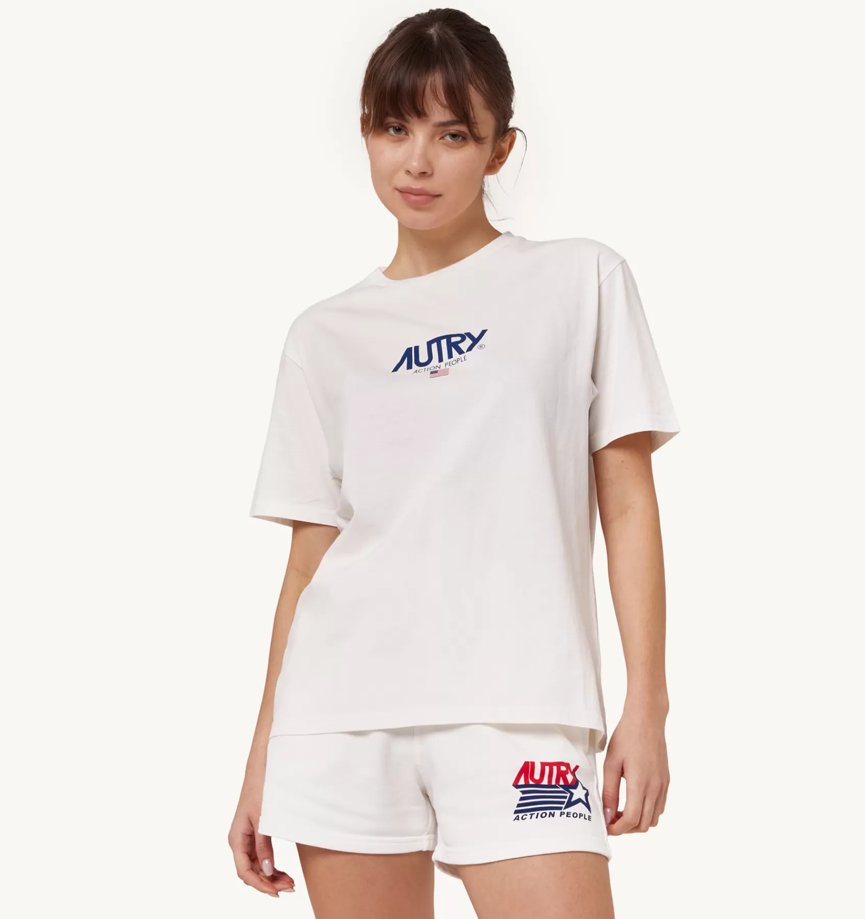 Frauen AUTRY T-Shirt Mit Rundhalsausschnitt Und Iconic-Logo Weiss